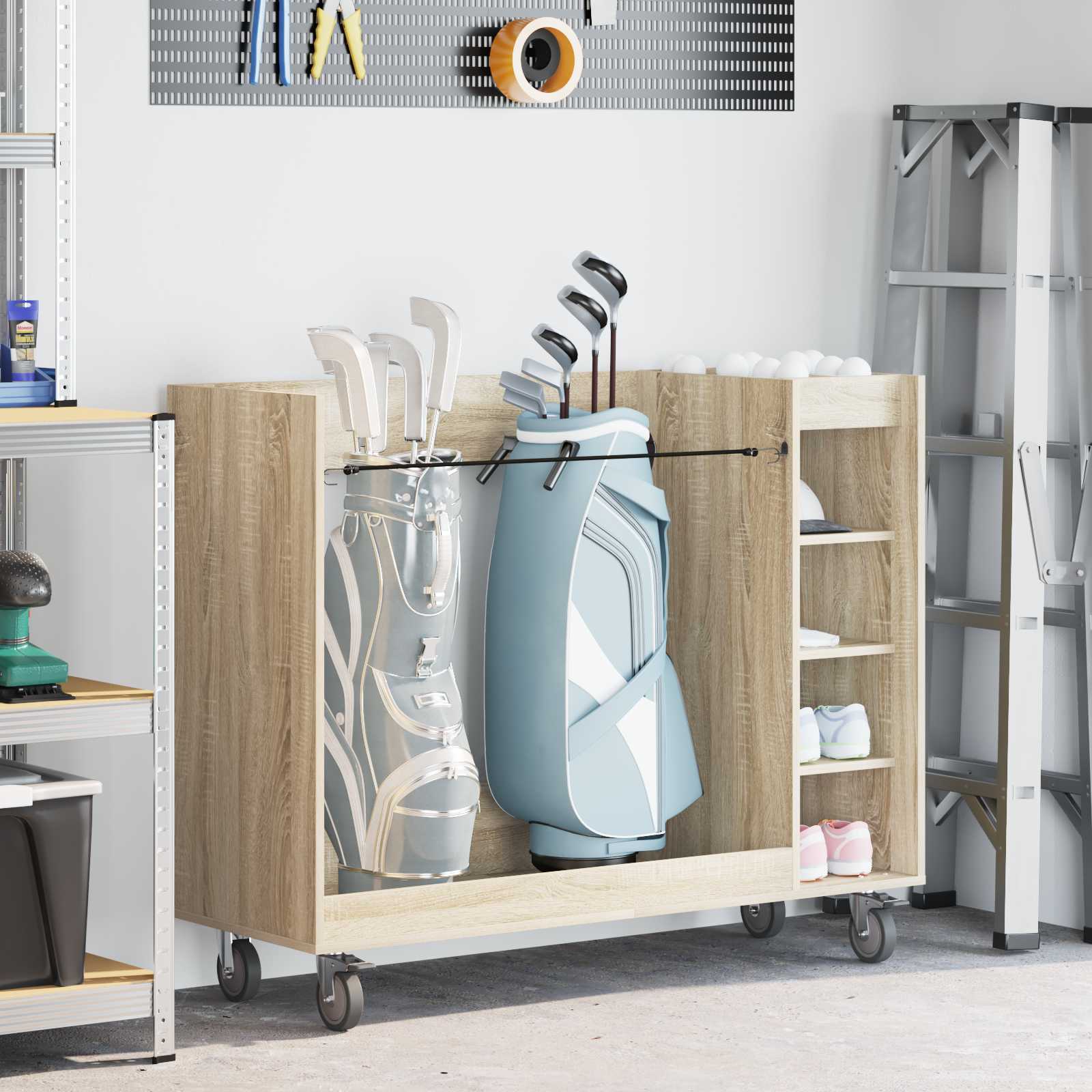 Golf Schrank Mit Rad Uni Weiß 65 x 45 x 98 cm