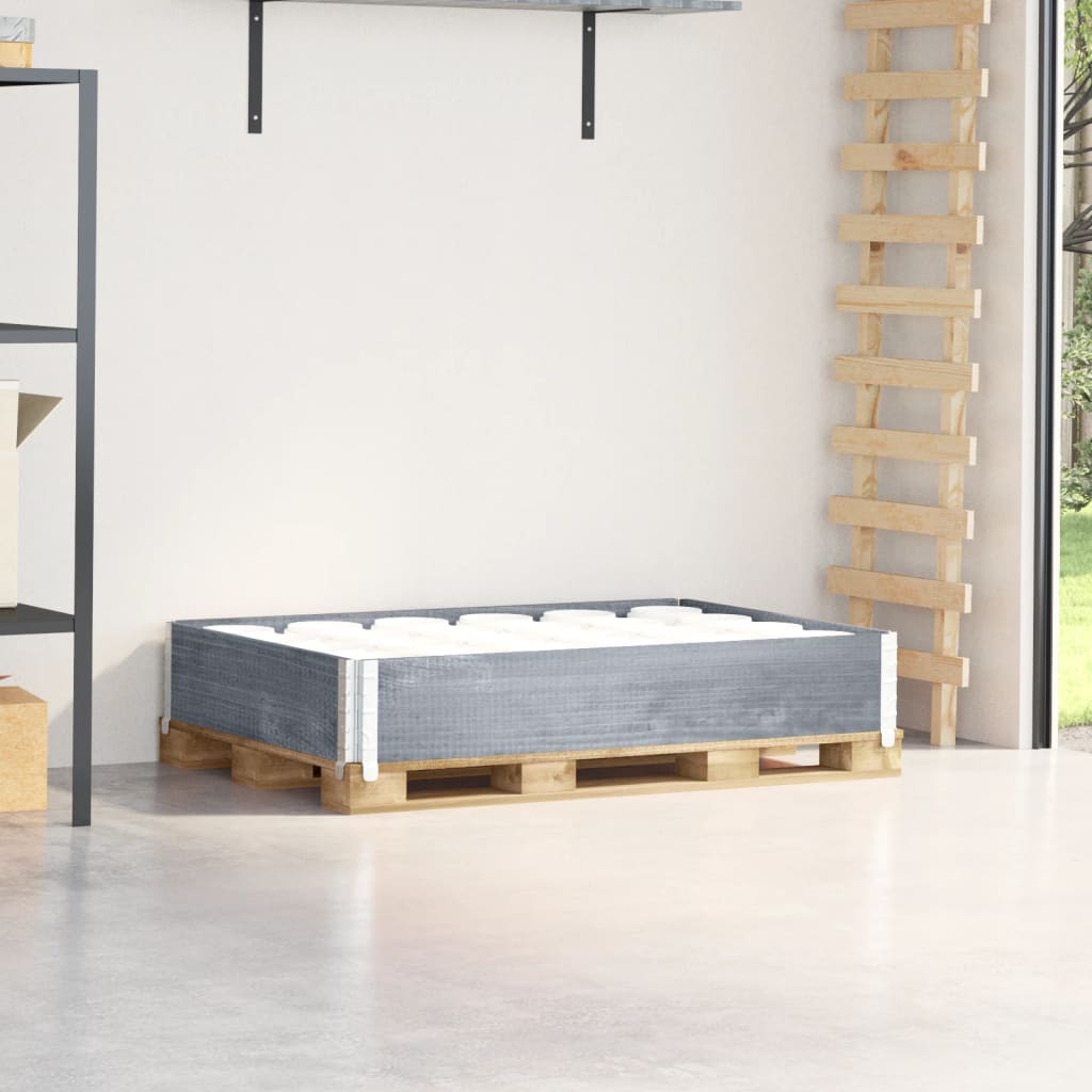 Paletten-Aufsatzrahmen Schwarz 80x60 cm Massivholz Kiefer