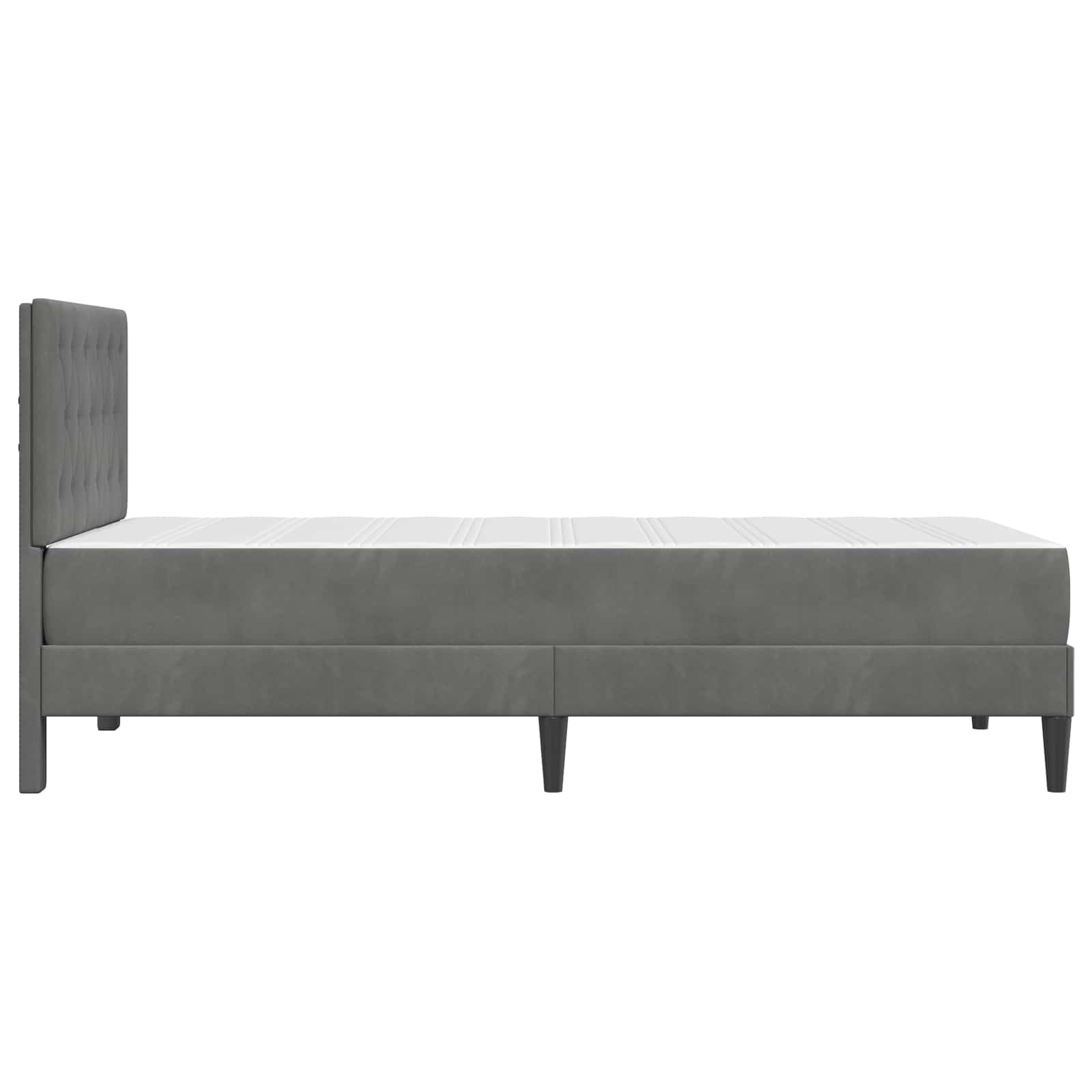 Bettgestell mit Matratze mit Kopfteil Hellgrau 80 x 200 cm Samt