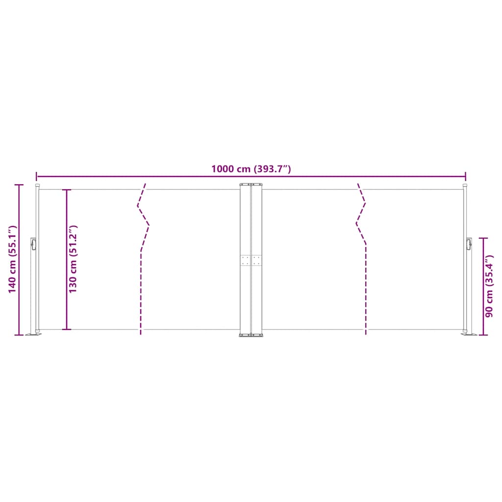 Ausziehbare Seitenmarkise 160×600 cm Braun