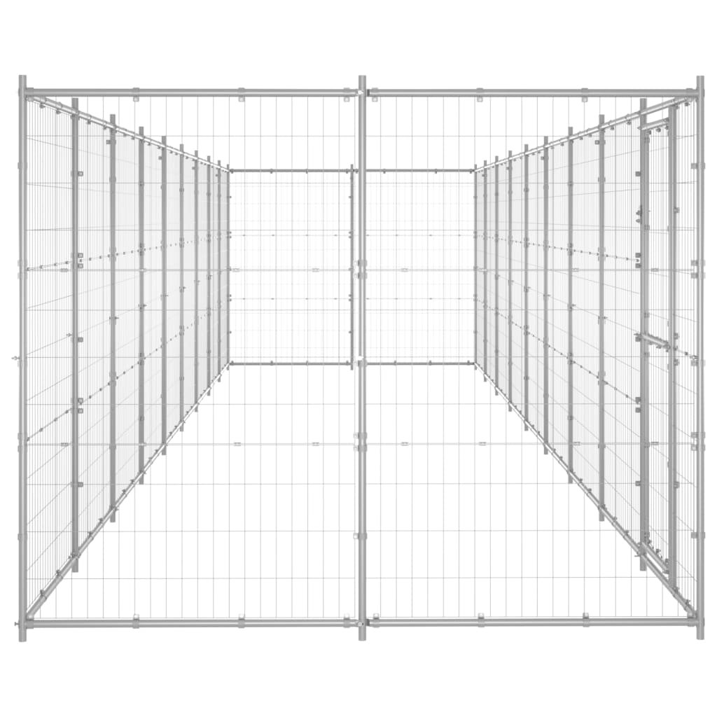 Outdoor-Hundezwinger mit Überdachung Stahl 7,26 m²
