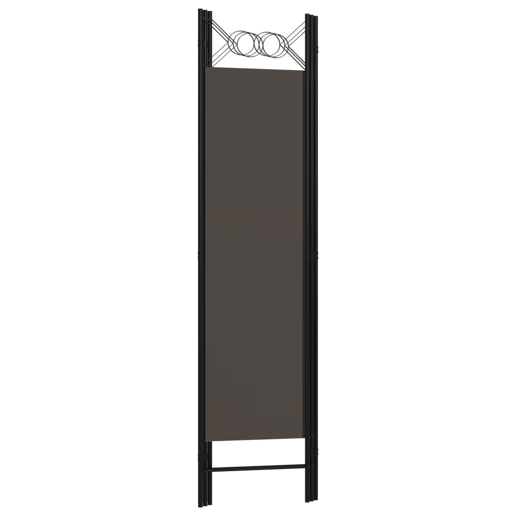 5-tlg. Raumteiler Anthrazit 200 x 180 cm