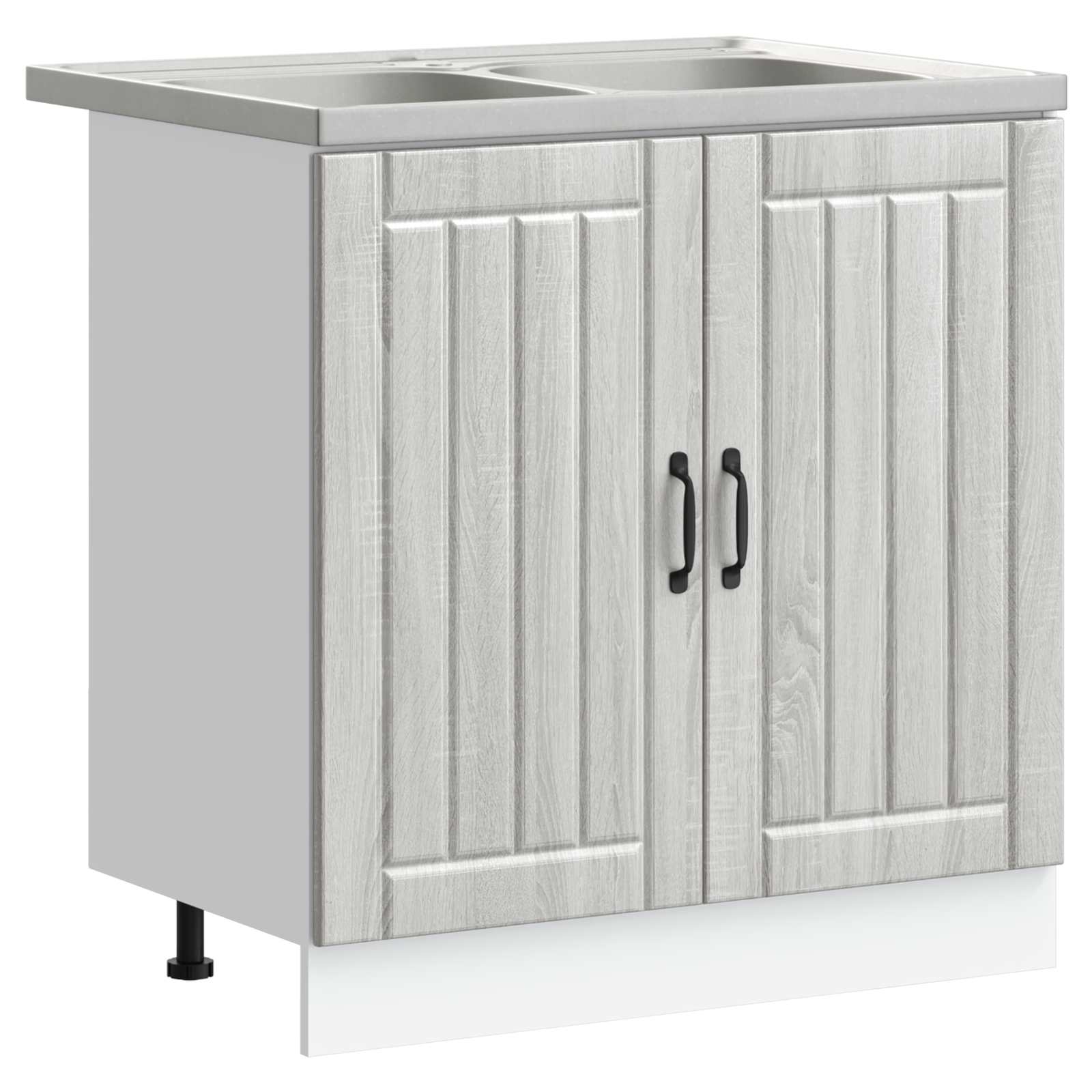 Waschbecken-Unterschrank mit Tür Lucca 2 pcs Weiß Holzwerkstoff