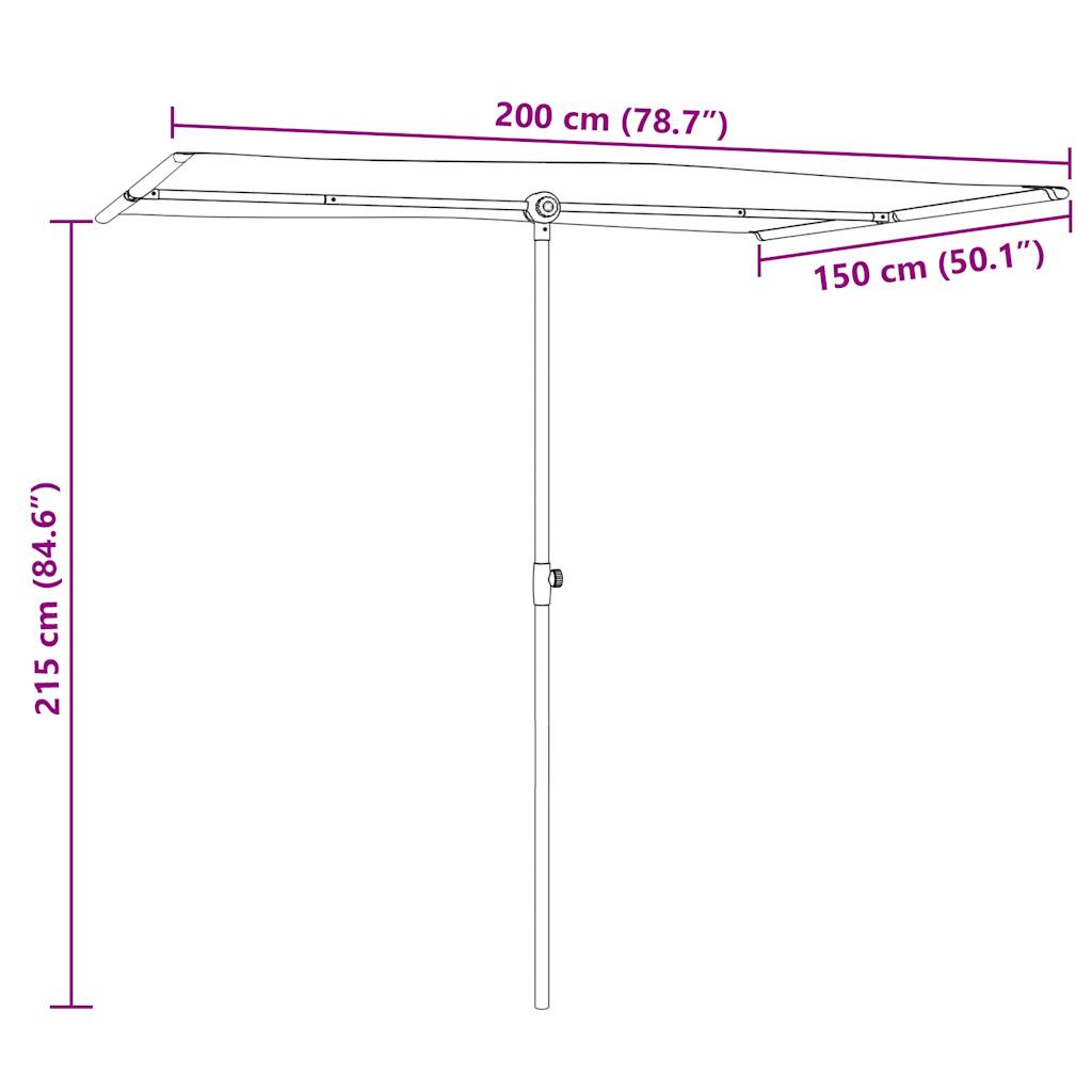 Sonnenschirm mit Aluminium-Mast 180x110 cm Bordeauxrot