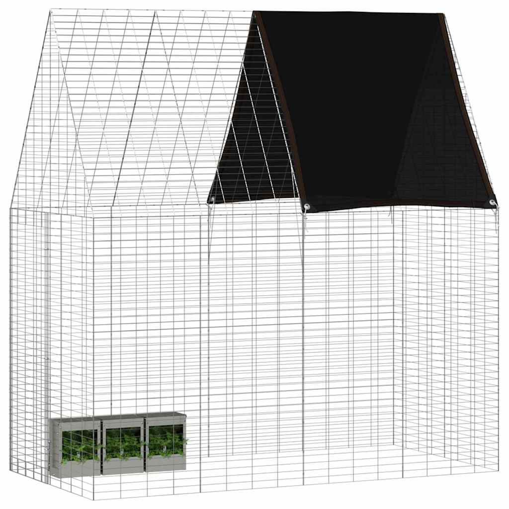 Hühnerkäfig 2 pcs Silber 600 x 100 x 210 cm Verzinkter Stahl