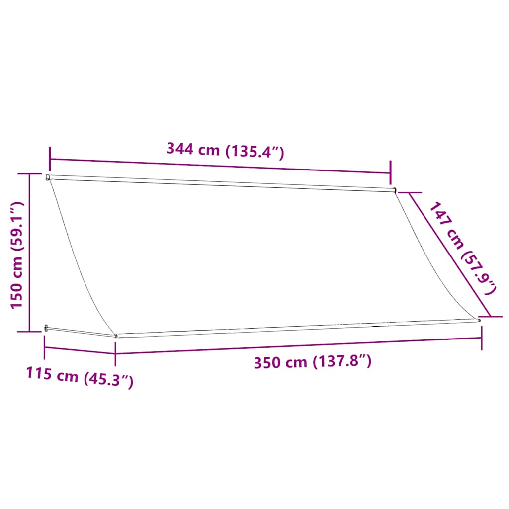Einziehbare Markise 150×150 cm Blau und Weiß
