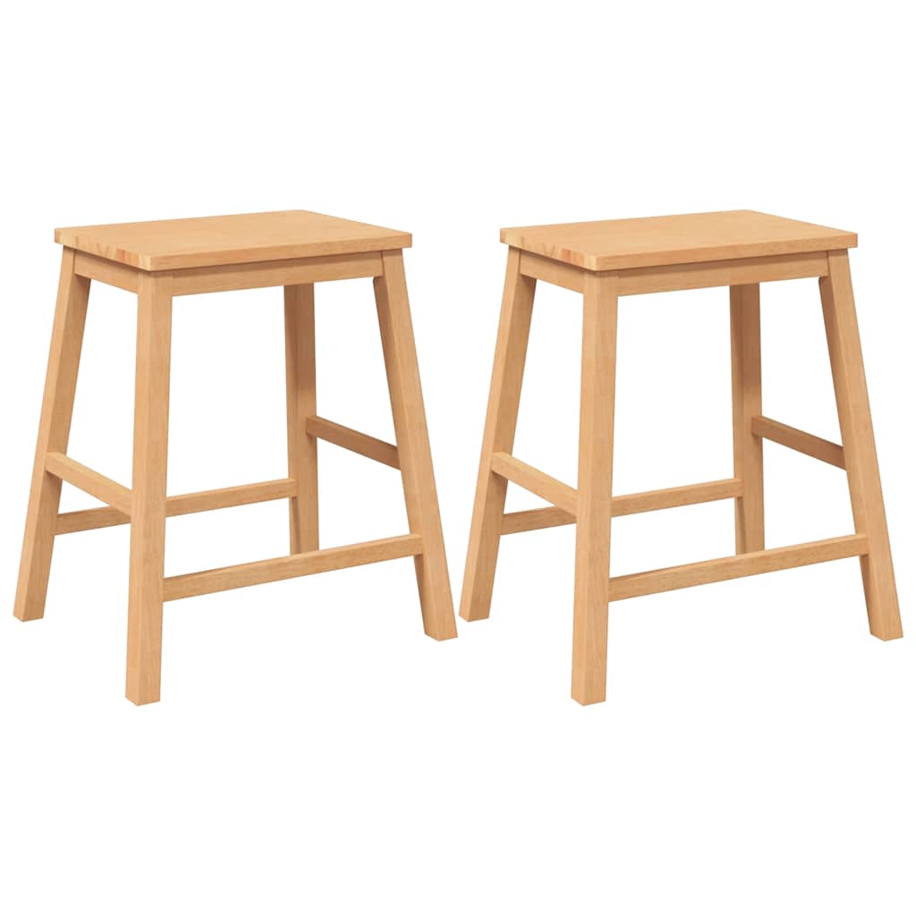 Barstühle mit Kissen 2 Stk. Braun Massivholz Gummibaum