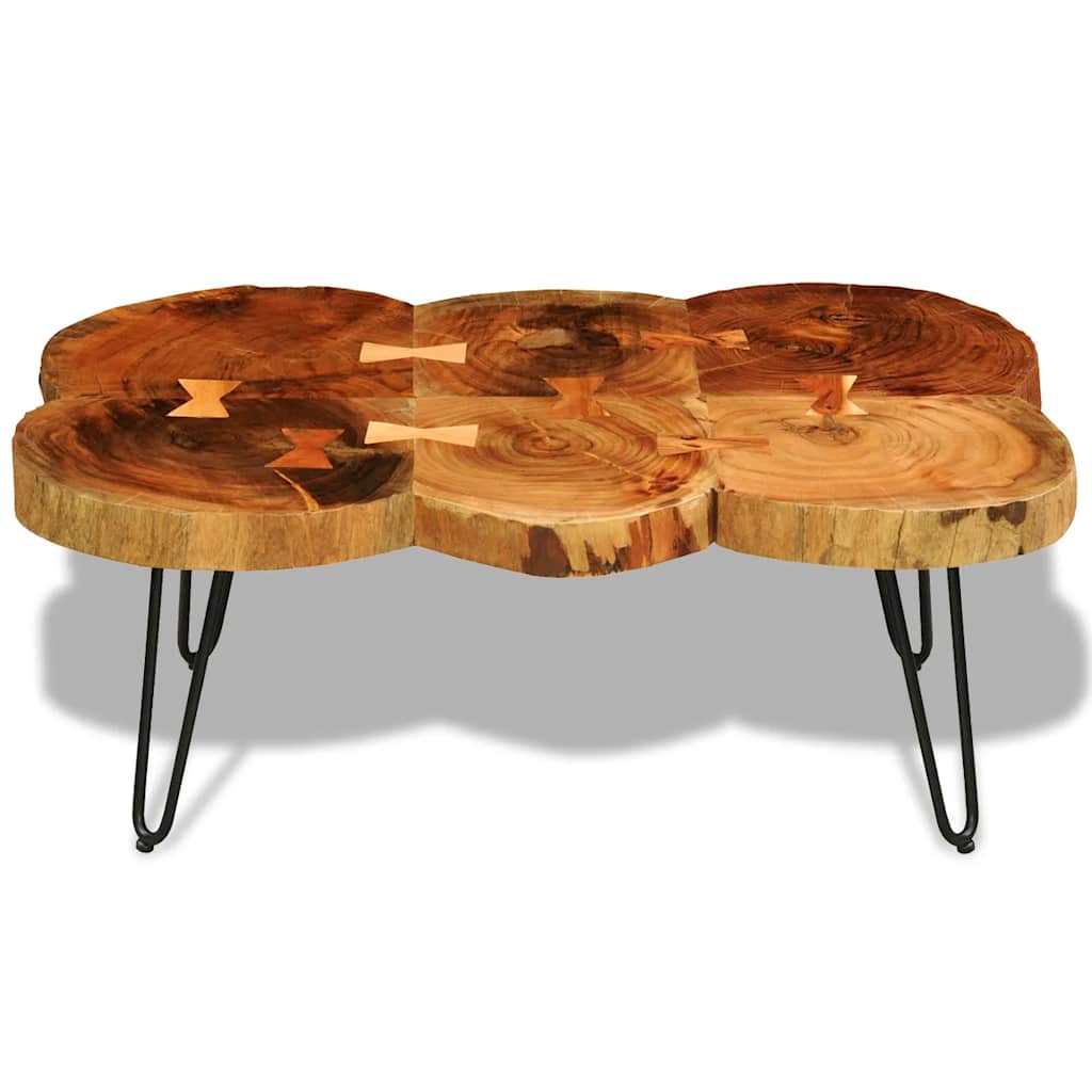Couchtisch 36 cm 4 Stämme Massivholz Akazie