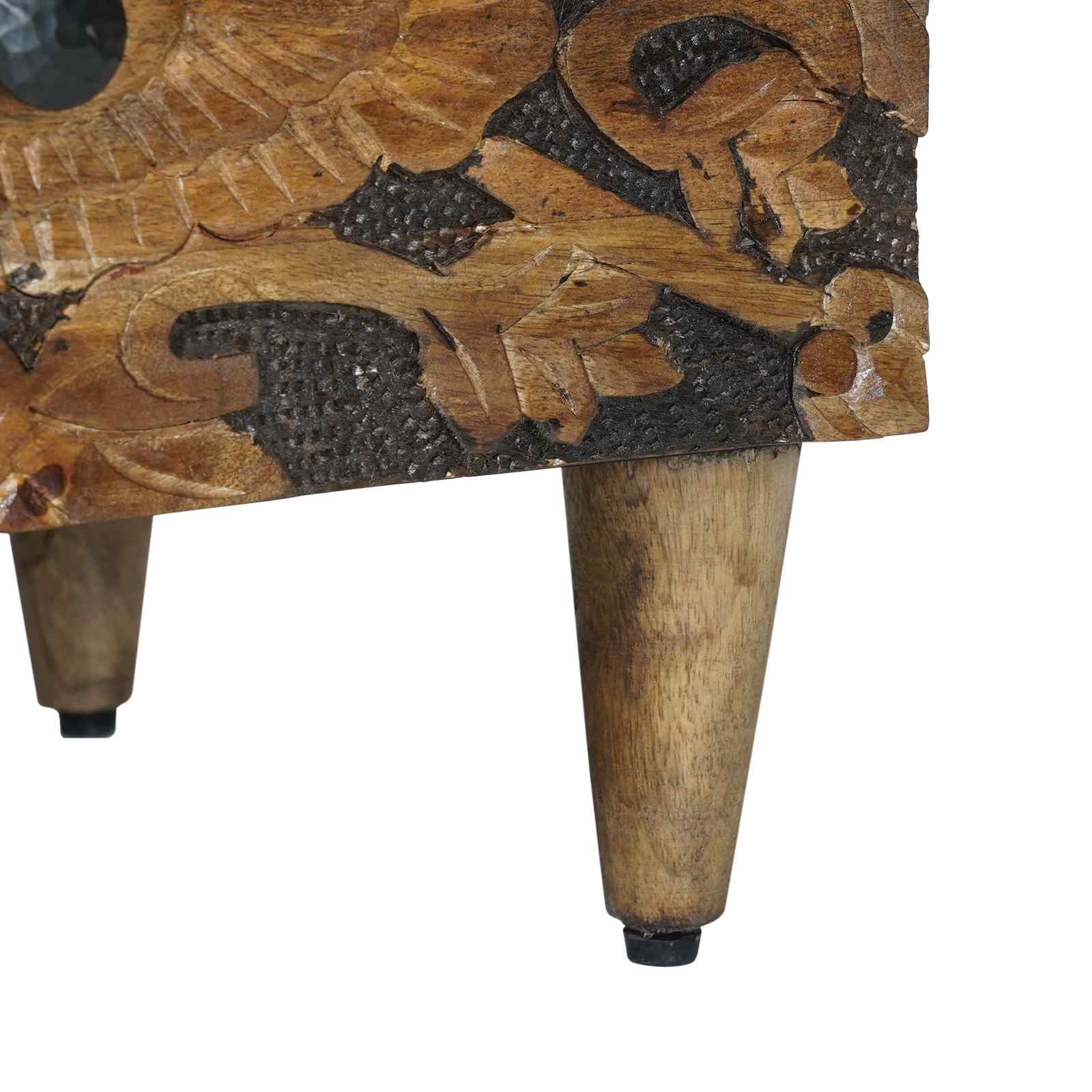 Nachttisch Braun 40 x 33,5 x 46 cm Massivholz Mango
