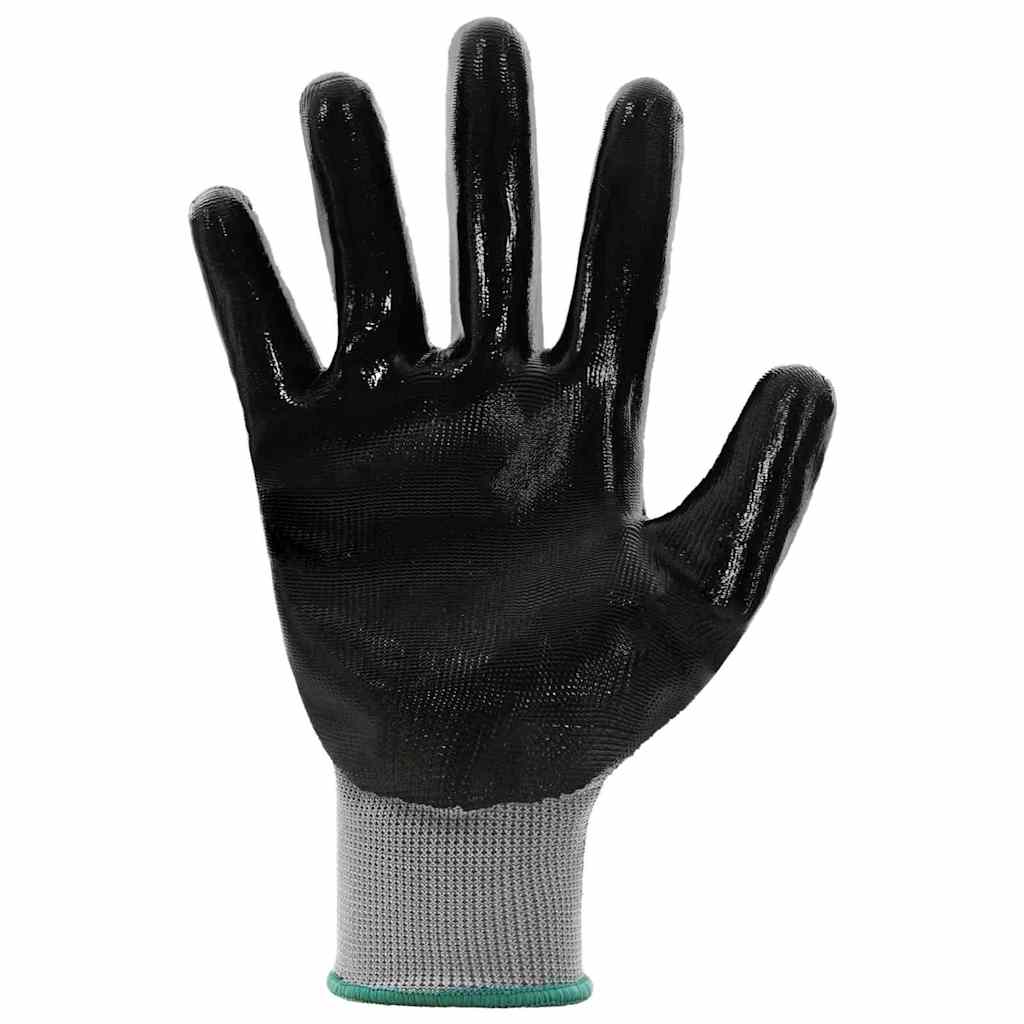 Arbeitshandschuhe 12 pcs Grau und Schwarz 7 / S Polyester