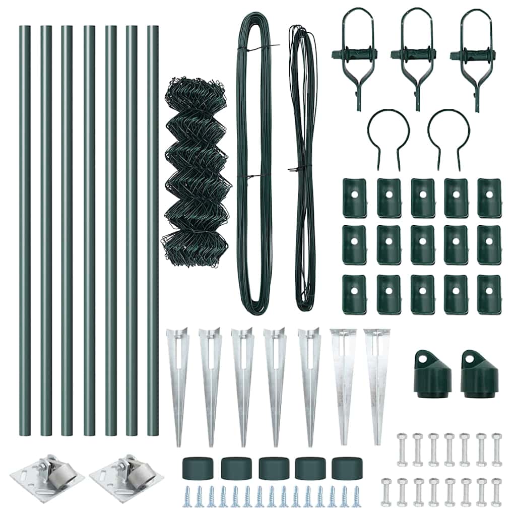 Outdoor Kettenglied-Zaun Erdfixierung 10 x 0,4 m Grün Netz