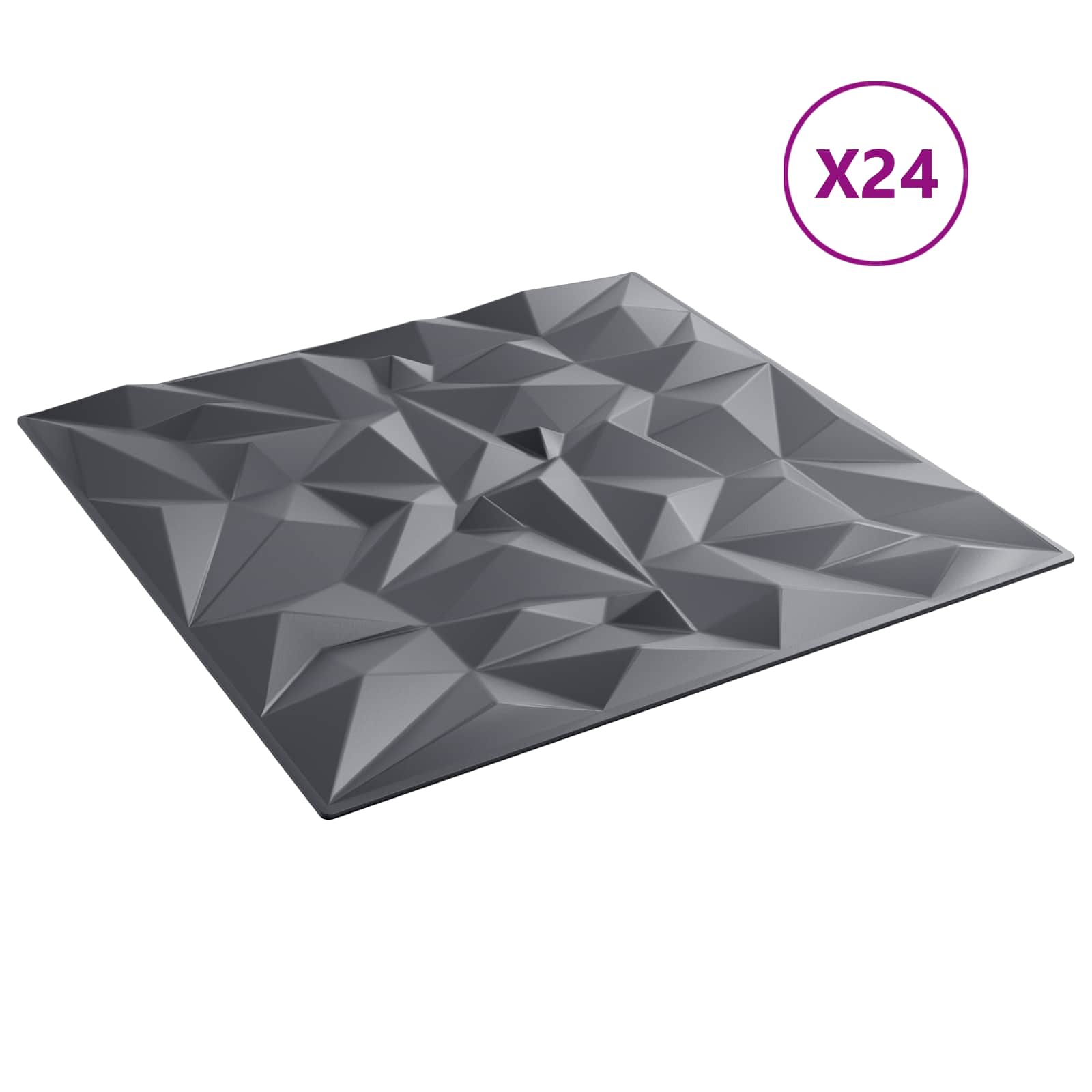 Wandpaneele 12 pcs Diamant Weiß 50 x 50 cm XPS Schaum