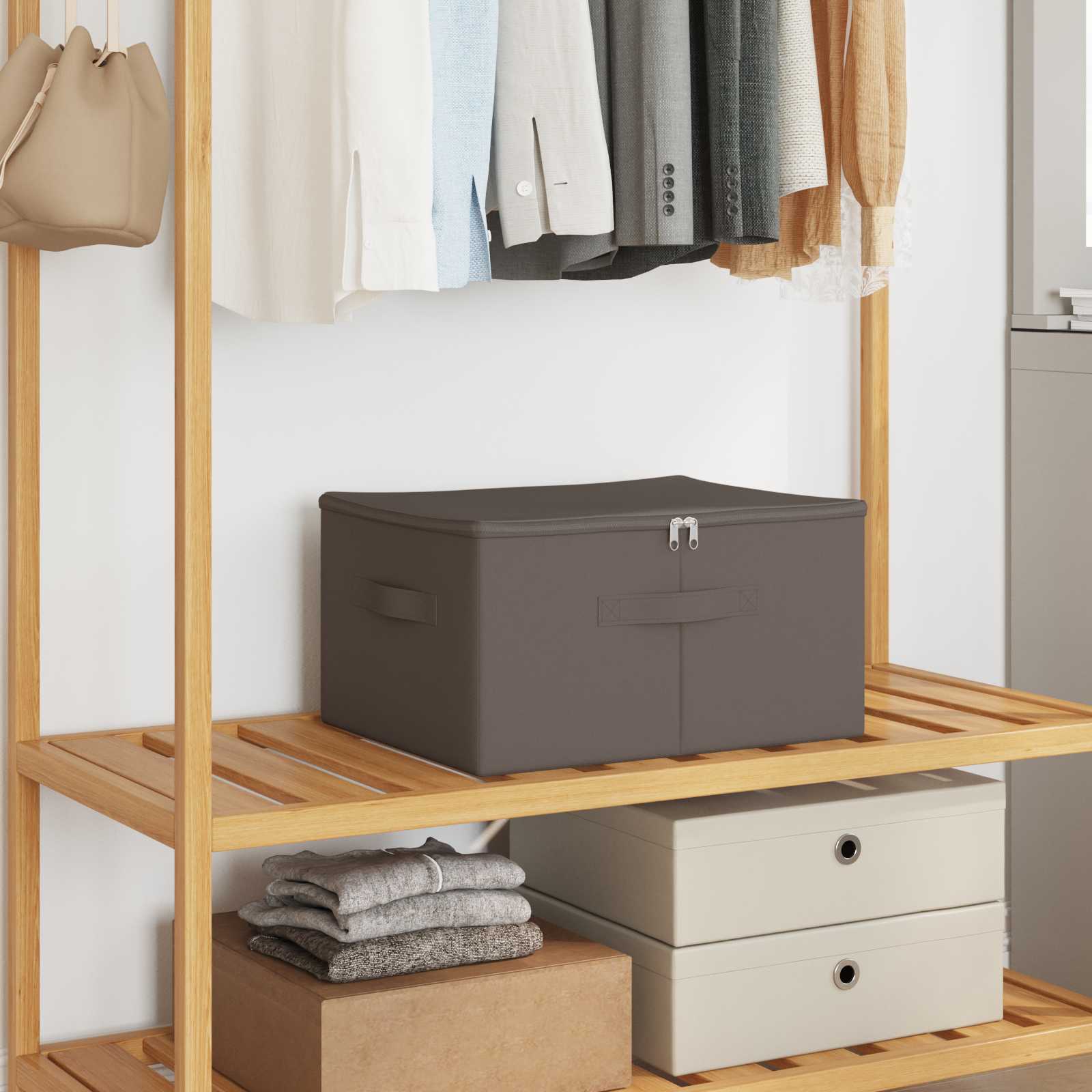 Aufbewahrungsbox Stoff 50x30x25 cm Anthrazit