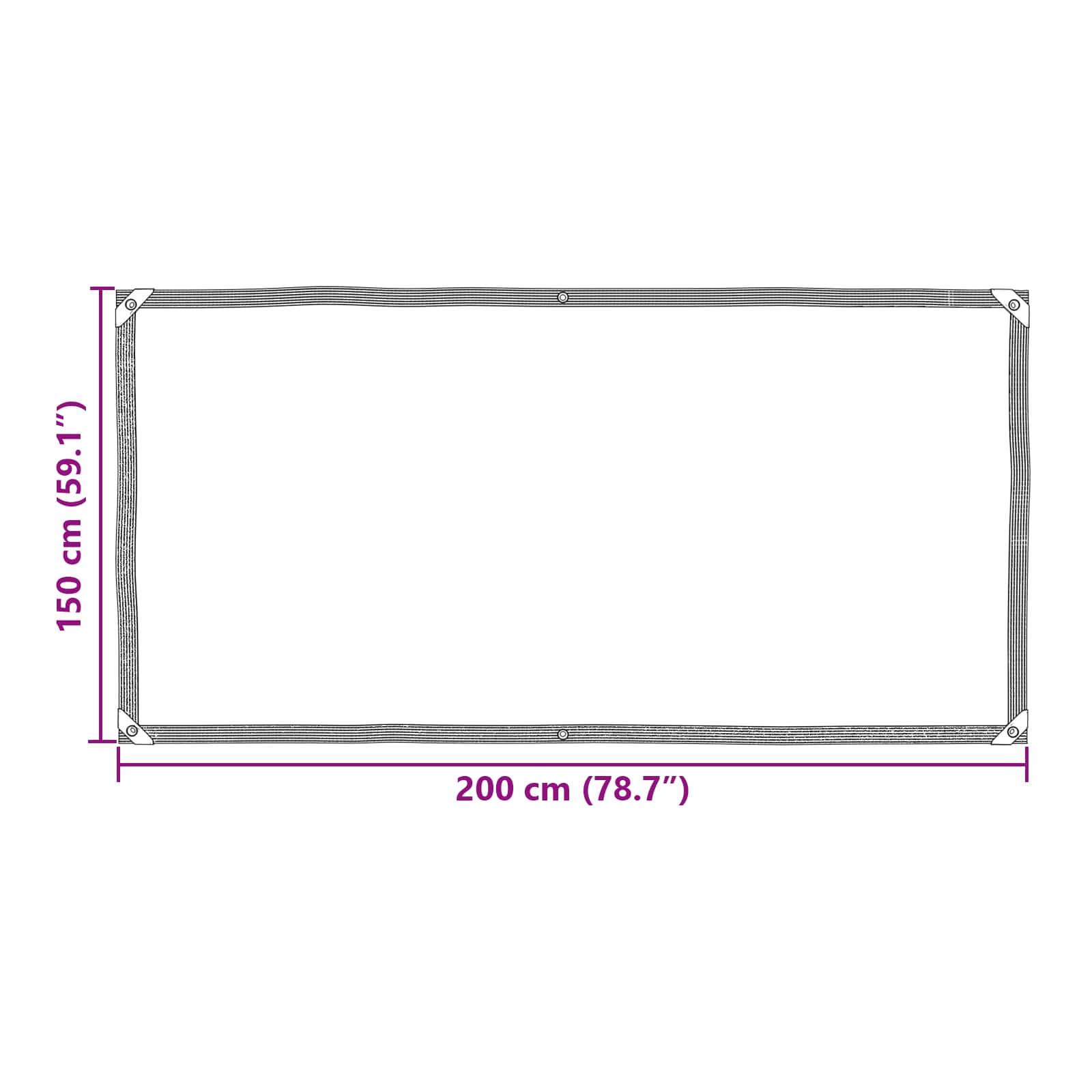 Transparente Plane mit Ösen 1x2 m Polyethylen