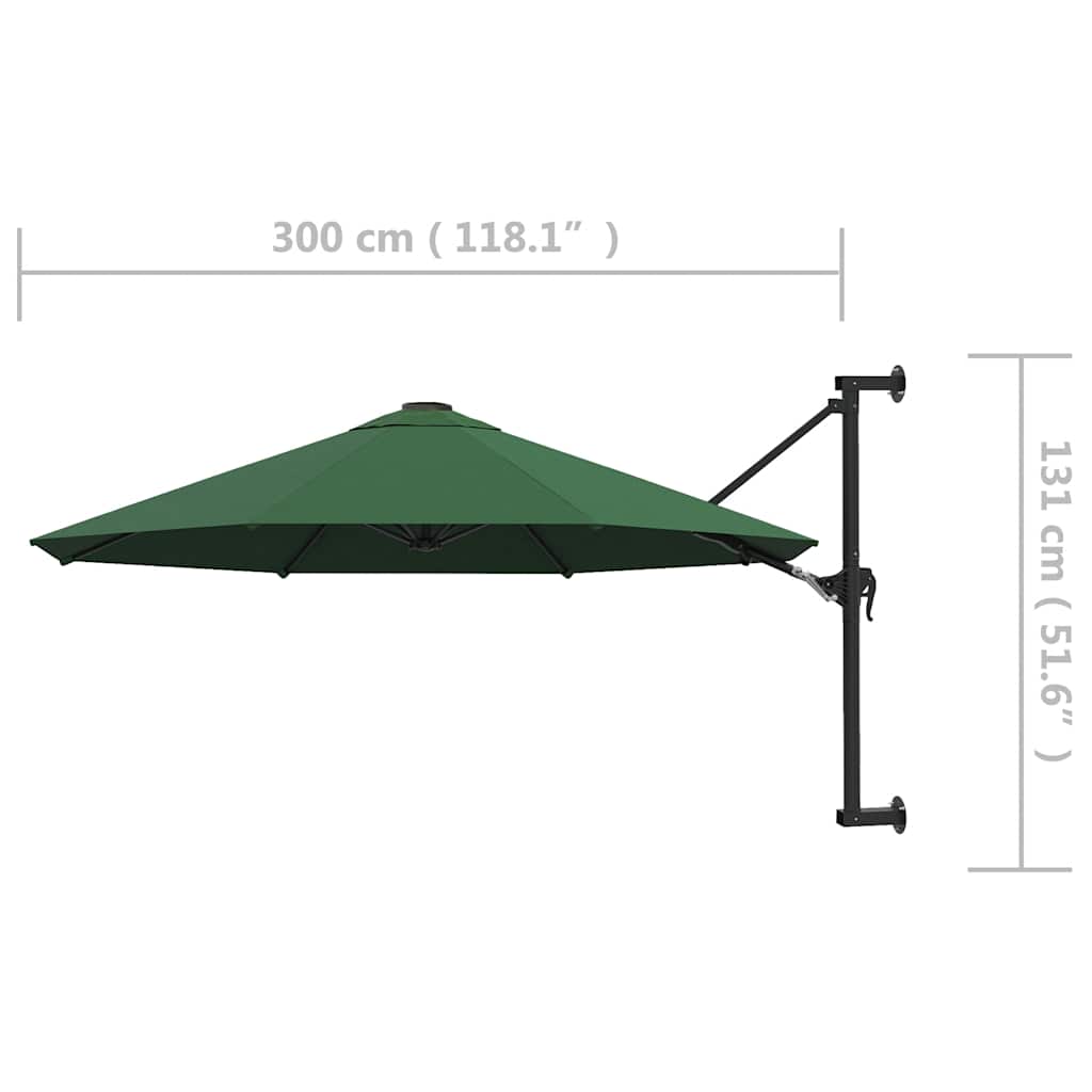Sonnenschirm zur Wandmontage mit Metall-Mast 300 cm Sandweiß