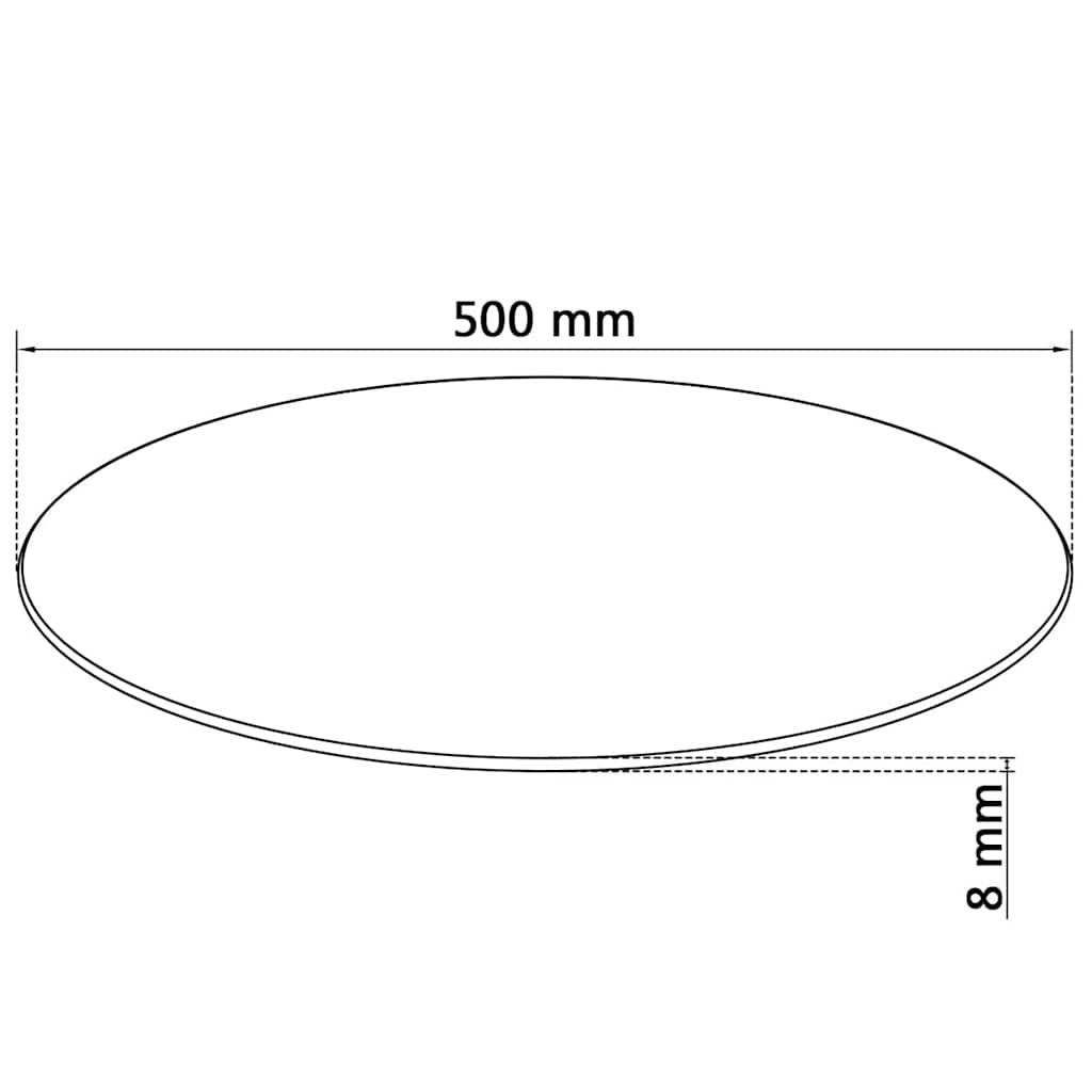 Tischplatte aus gehärtetem Glas quadratisch 700x700 mm