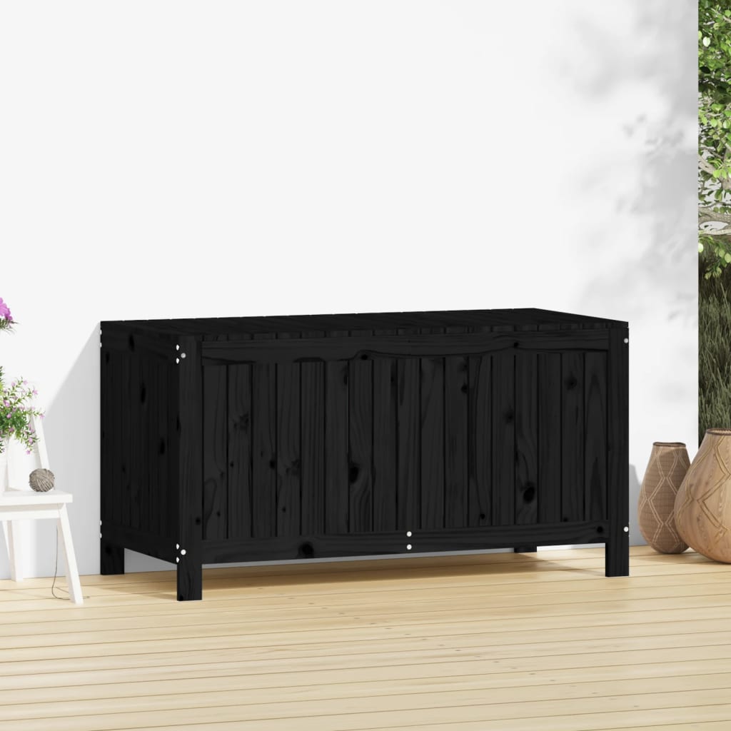 Gartentruhe Grau 76x42,5x54 cm Massivholz Kiefer