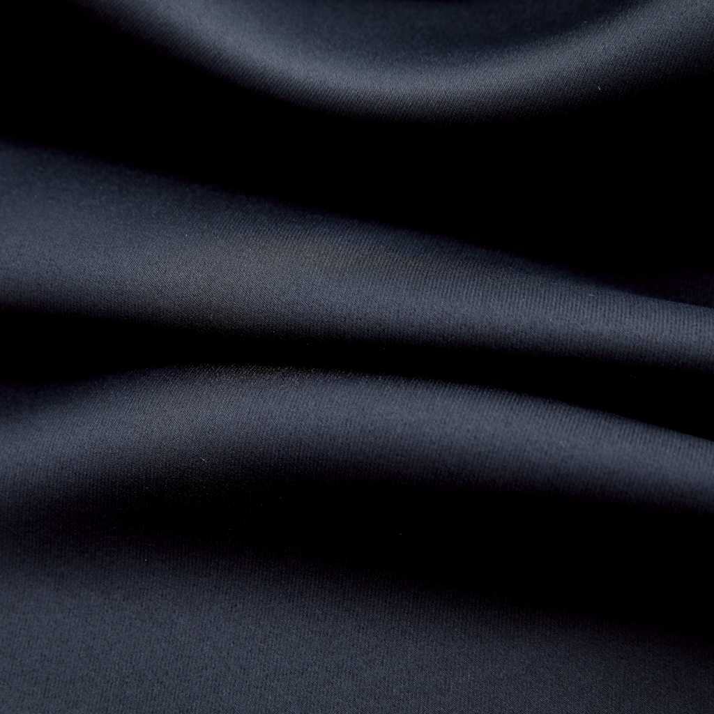 Verdunkelungsvorhänge mit Ringen 2 Stk. Schwarz 97x213 cm Stoff