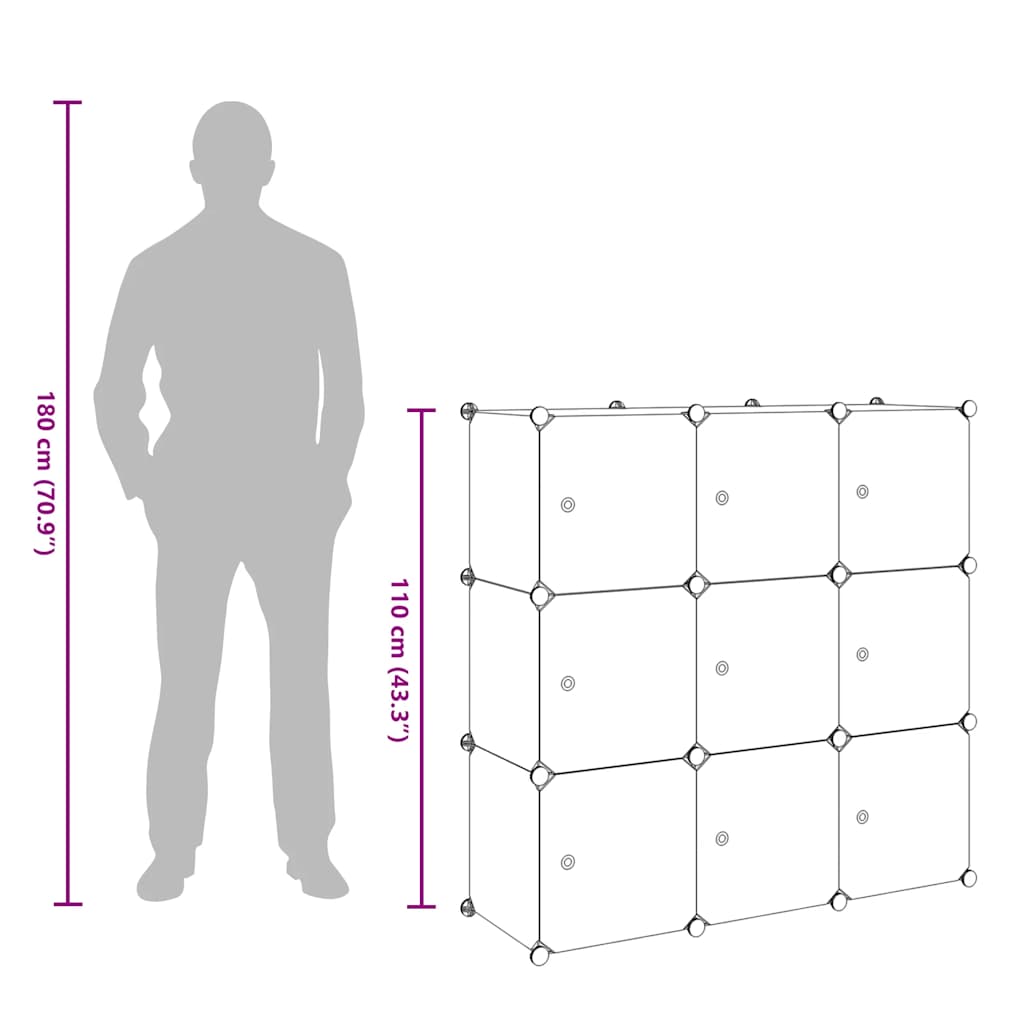 Regalsystem Würfel-Regal mit 6 Fächern Weiß