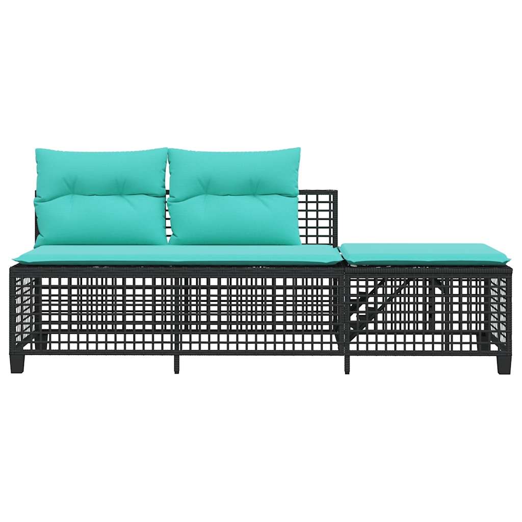 3-teiliges Ecksofa-Set für den Garten mit Kissen, grau, Polyrattan