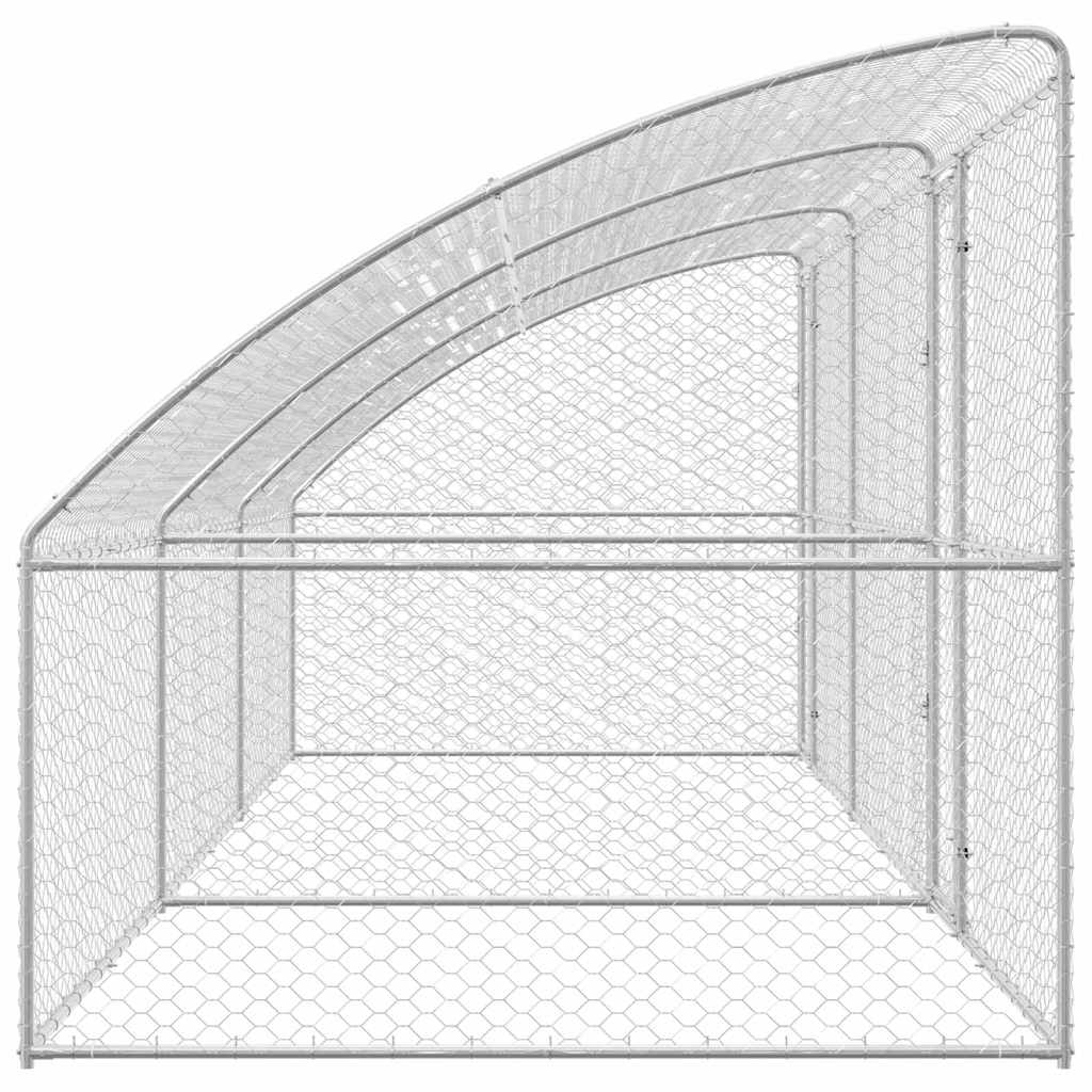 Hundekäfig 2 pcs Silber 4 x 2 x 2 m Verzinkter Stahl