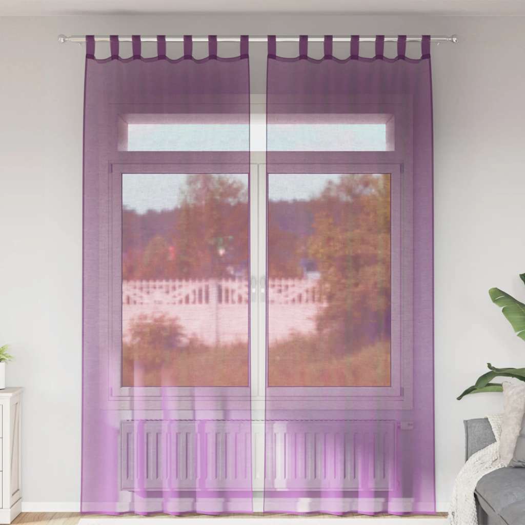 Voile Vorhänge mit Ösen 2 Stk. Apfelgrün 140x140 cm