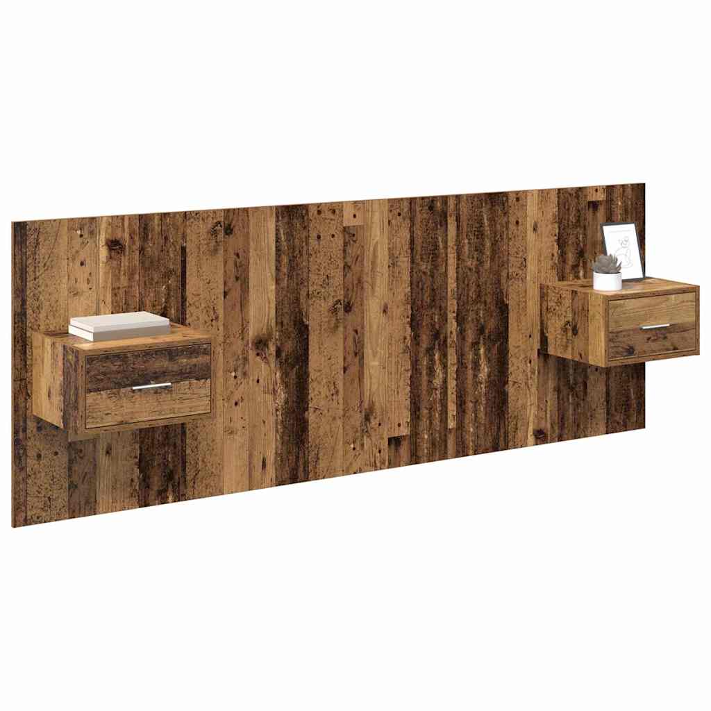 Kopfteil mit Nachttischen Weiß Holzwerkstoff