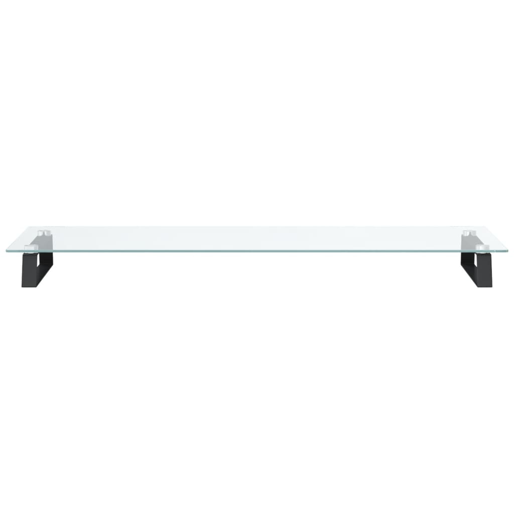 Monitorständer Weiß 60x20x8 cm Hartglas und Metall