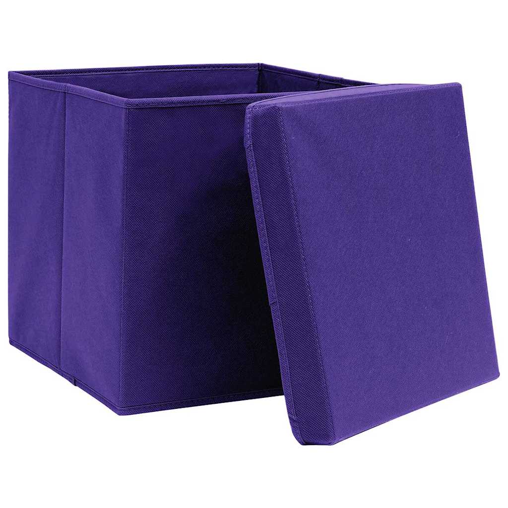 Aufbewahrungsboxen mit Deckeln 10 Stk. 28x28x28 cm Schwarz