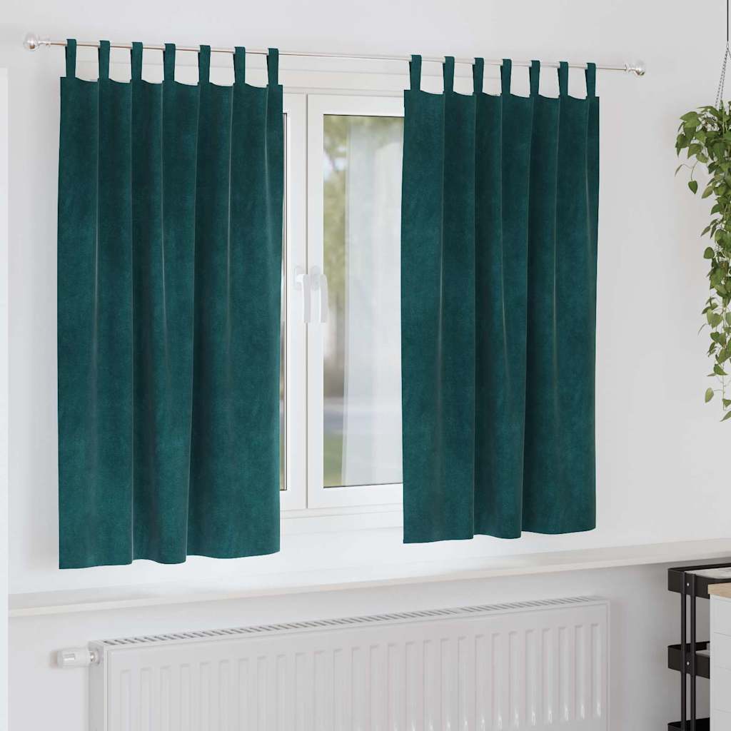 Verdunkelungsvorhänge 2 pcs Schwarz 140 x 140 cm Samt