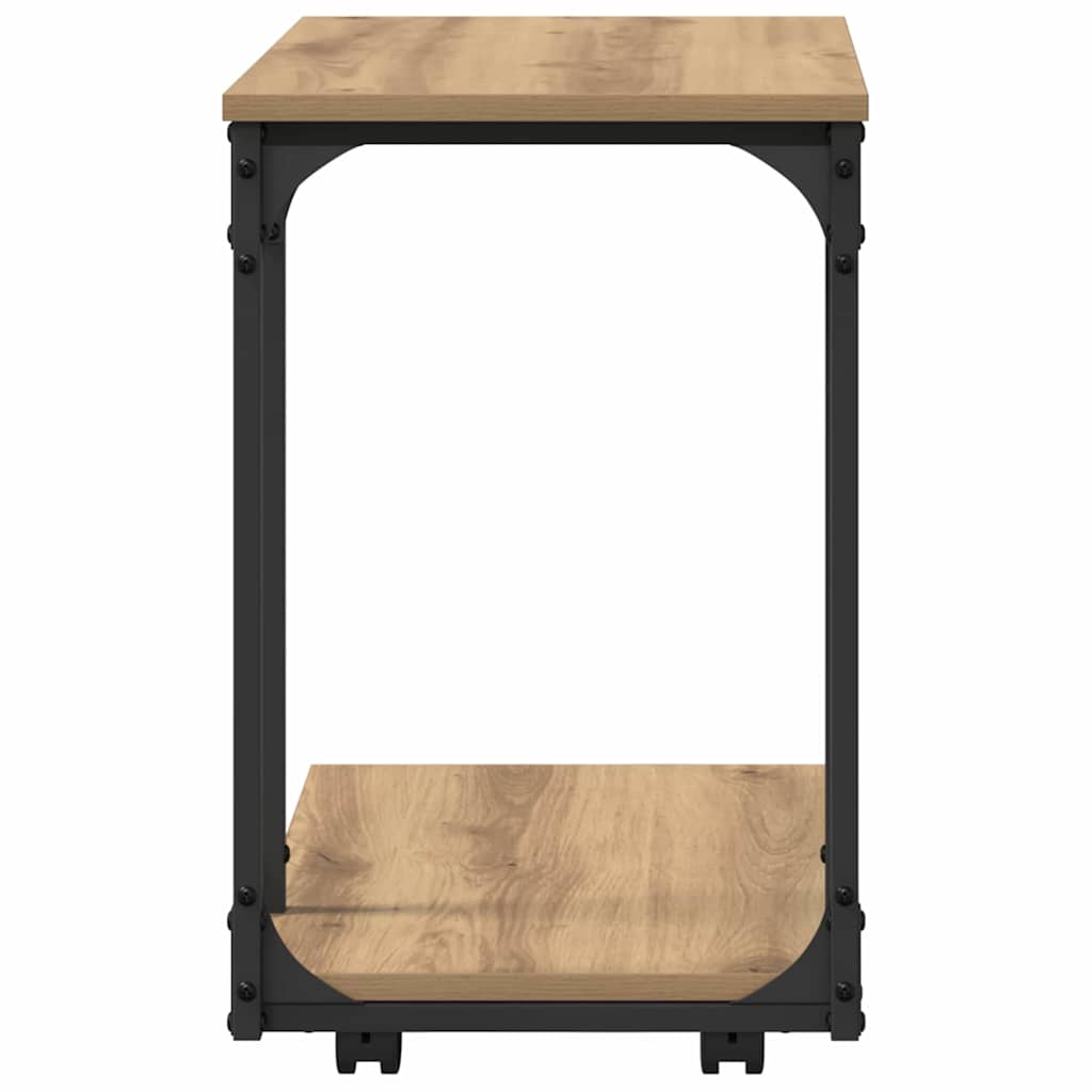 Beistelltisch mit Rollen Schwarz 50x35x55,5 cm Holzwerkstoff
