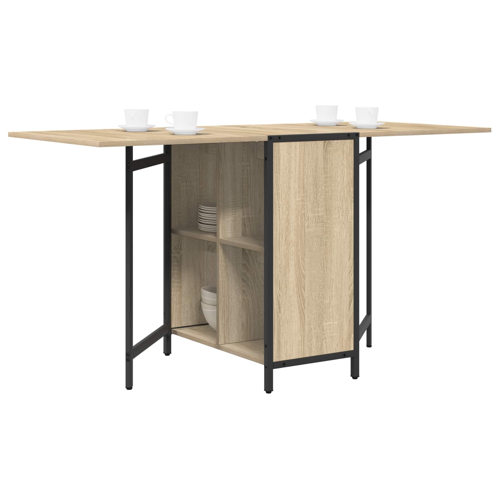 Esstisch 144 x 60 x 75 cm Holzwerkstoff Schwarze Eiche