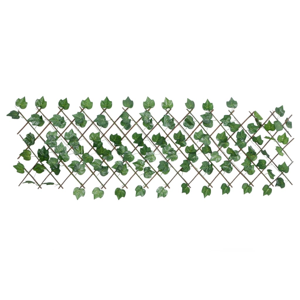 Rankgitter mit Künstlichem Weinlaub Erweiterbar Grün 180x20 cm