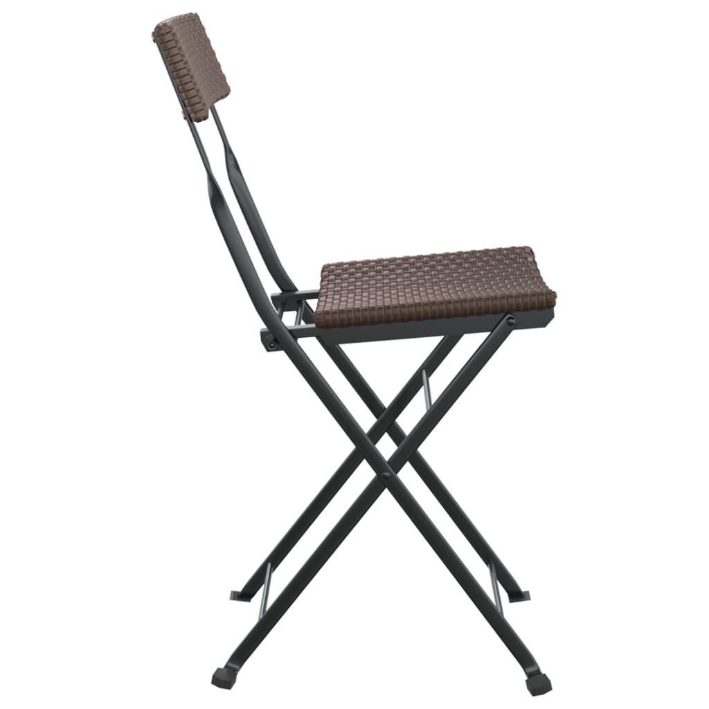 Bistrostühle 4 Stk. Klappbar Schwarz Poly Rattan und Stahl