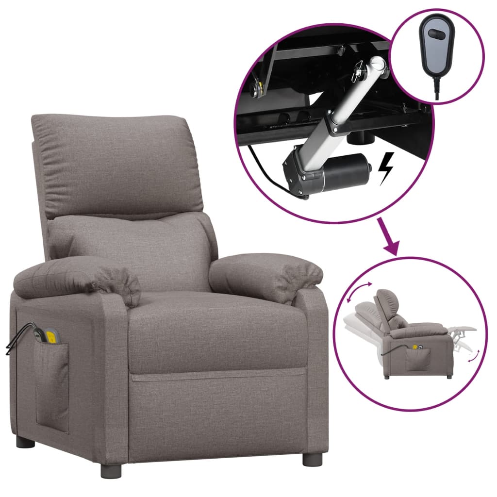 Massagesessel Elektrisch Schwarz Stoff