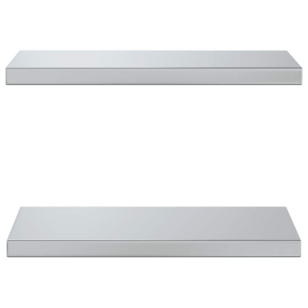 Wandregale 2 Stk. 100x40 cm Silbern Edelstahl