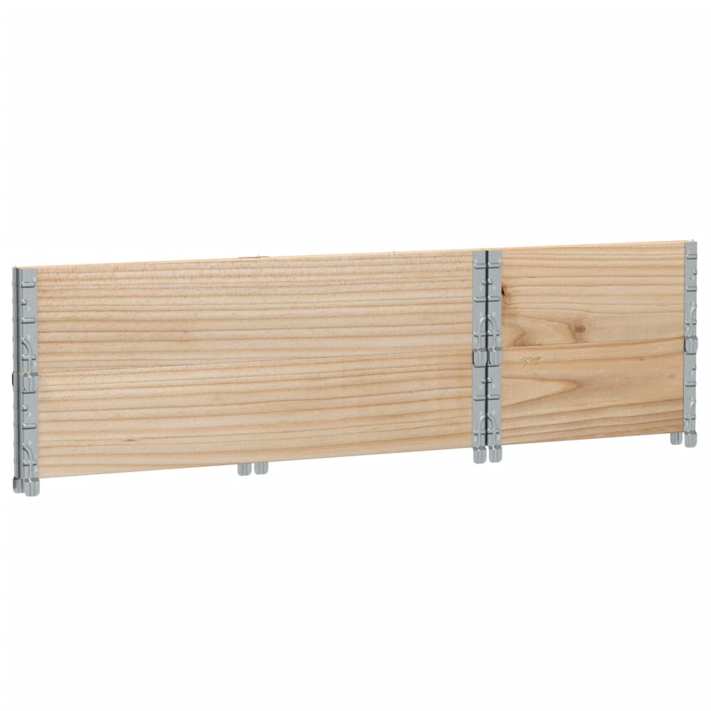 Paletten-Aufsatzrahmen Schwarz 80x60 cm Massivholz Kiefer