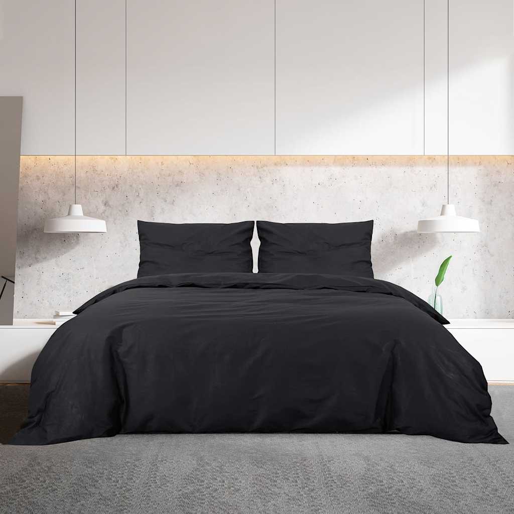 Bettwäsche-Set Anthrazit 140x200 cm Leichte Mikrofaser
