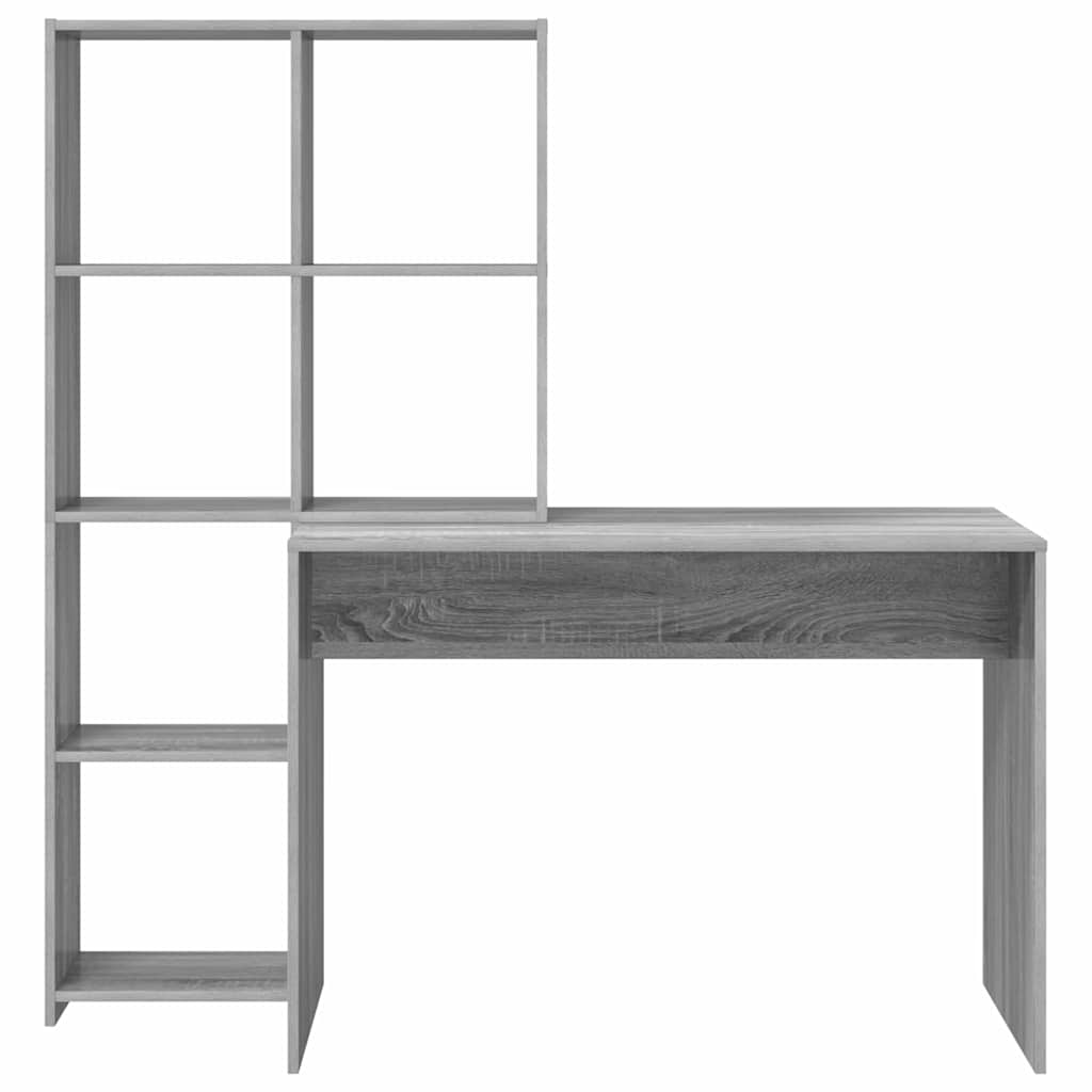 Schreibtisch mit Regal Weiß 138,5 x 55 x 143 cm Holzwerkstoff