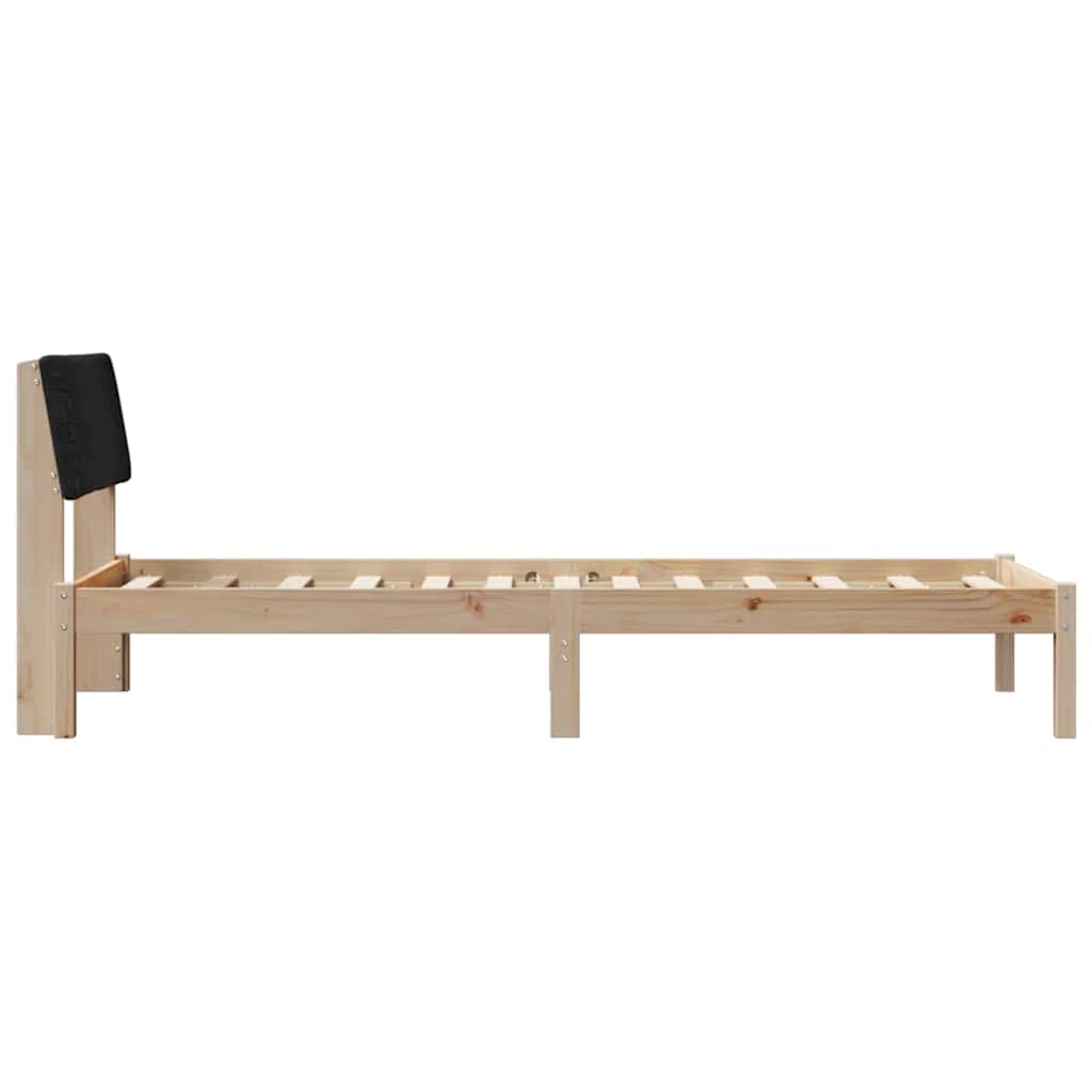 Bettgestell Braun und hellgrau 200 x 200 cm Massivholz Kiefer