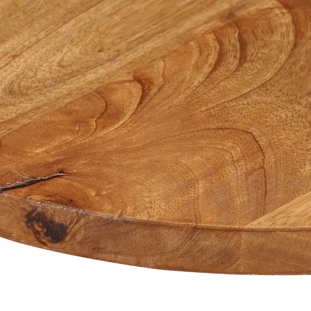 Tischplatte Ø 40x2,5 cm Rund Raues Massives Mangoholz