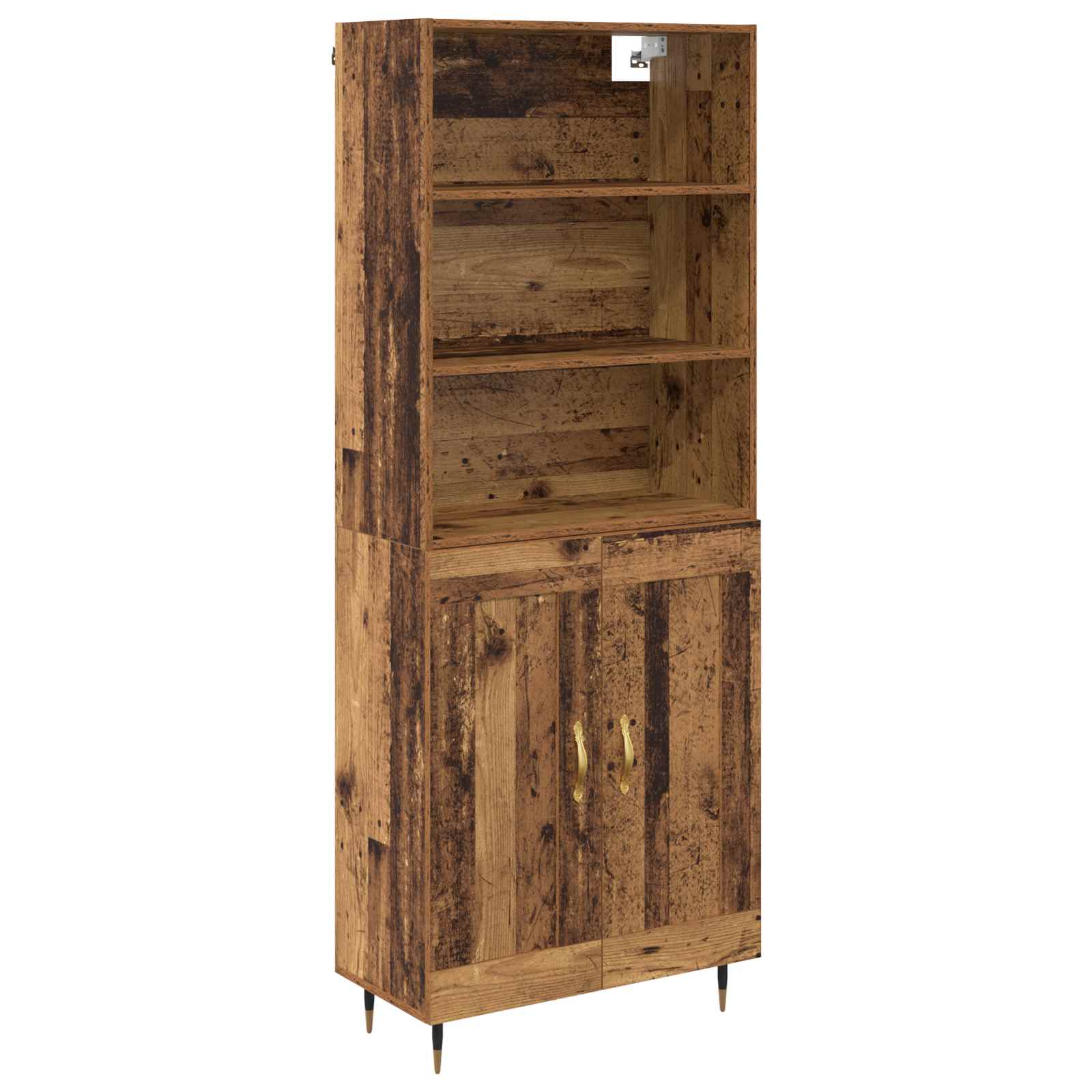 Highboard Betongrau 69,5x34x180 cm Holzwerkstoff