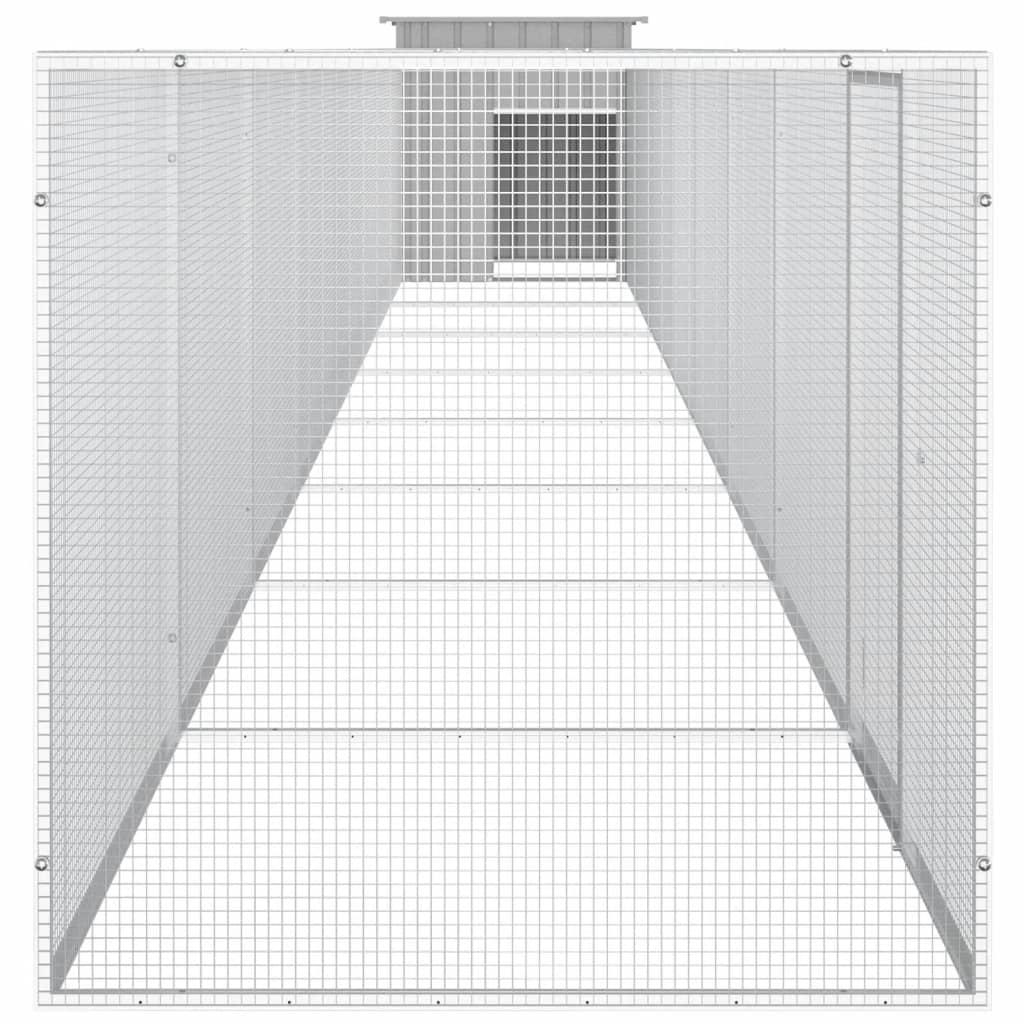 Hühnerkäfig Anthrazit 200x91x100 cm Verzinkter Stahl