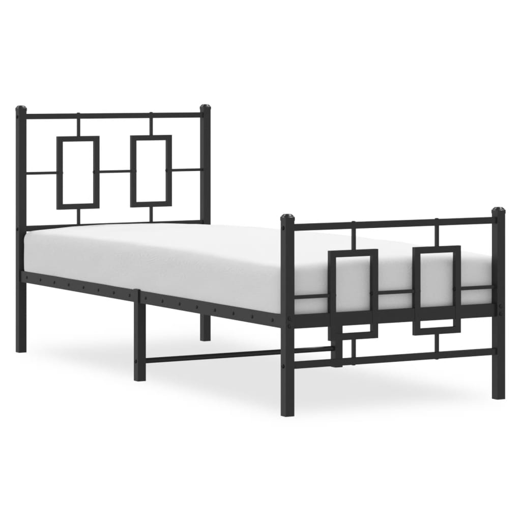Bettgestell mit Kopf- und Fußteil Metall Weiß 180x200 cm