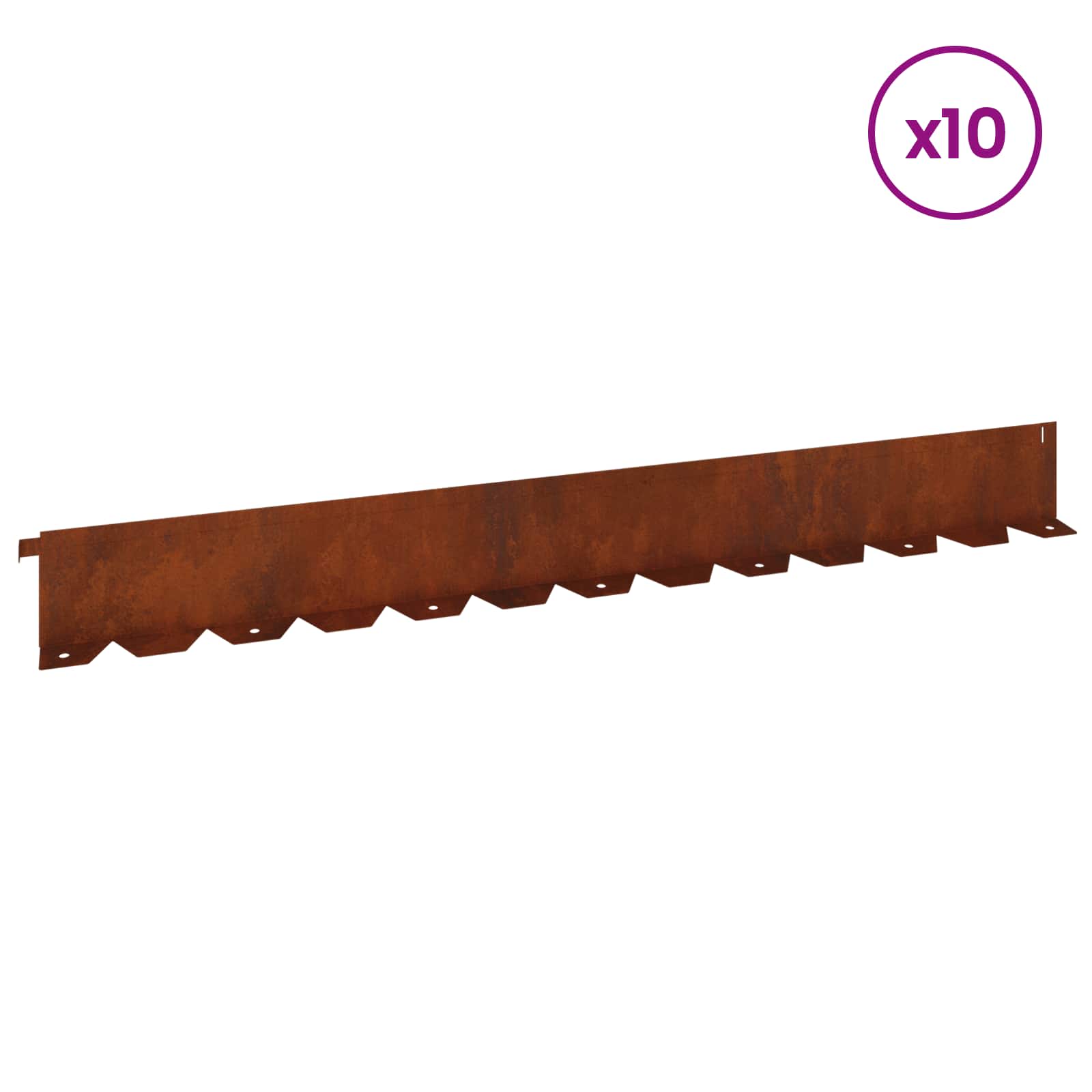 Raseneinfassung 10 pcs 102 x 4 x 4 cm Stahl Schwarz