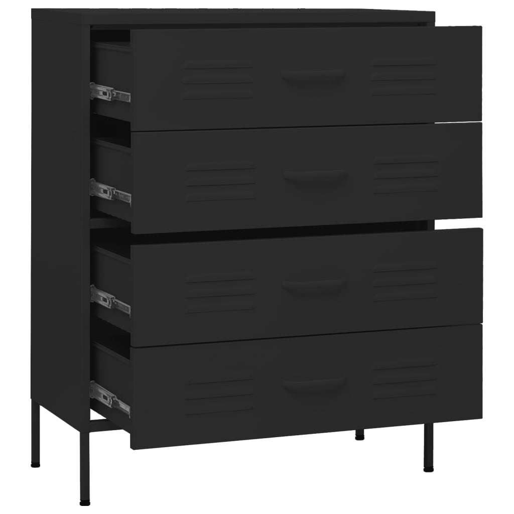 Kommode Olivgrün 80x35x101,5 cm Stahl