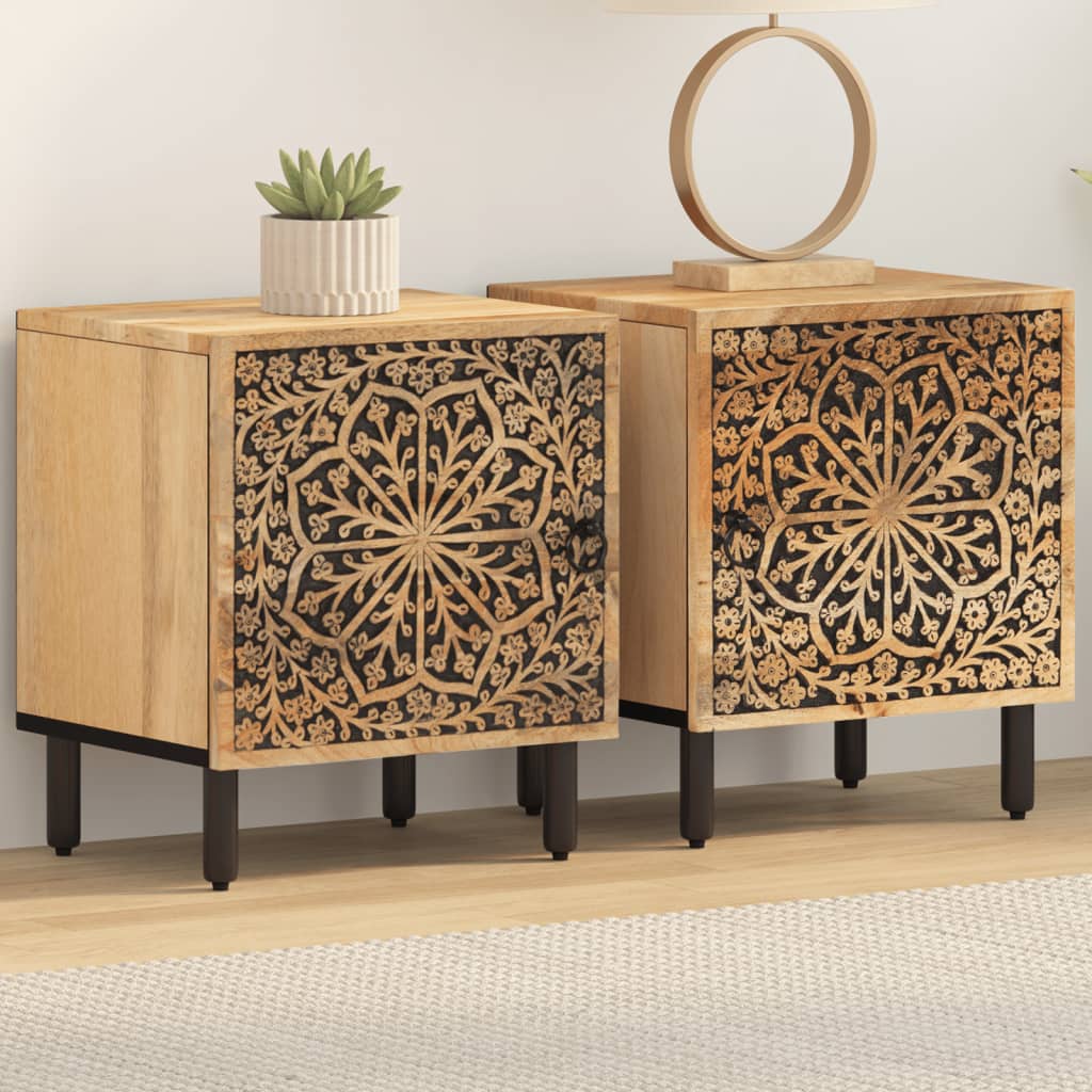 Nachttisch 40x33x46 cm Massivholz Mango