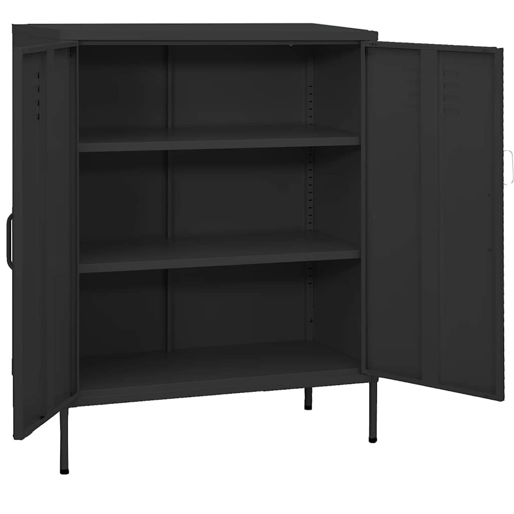 Beistellschrank Olivgrün 80x35x101,5 cm Stahl