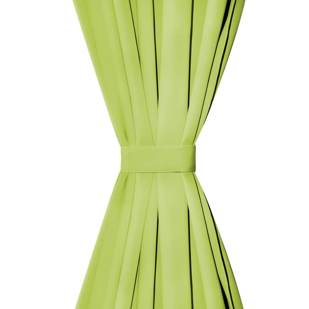 Vorhänge Gardinen aus Satin 2-teilig 140 x 175 cm Schwarz