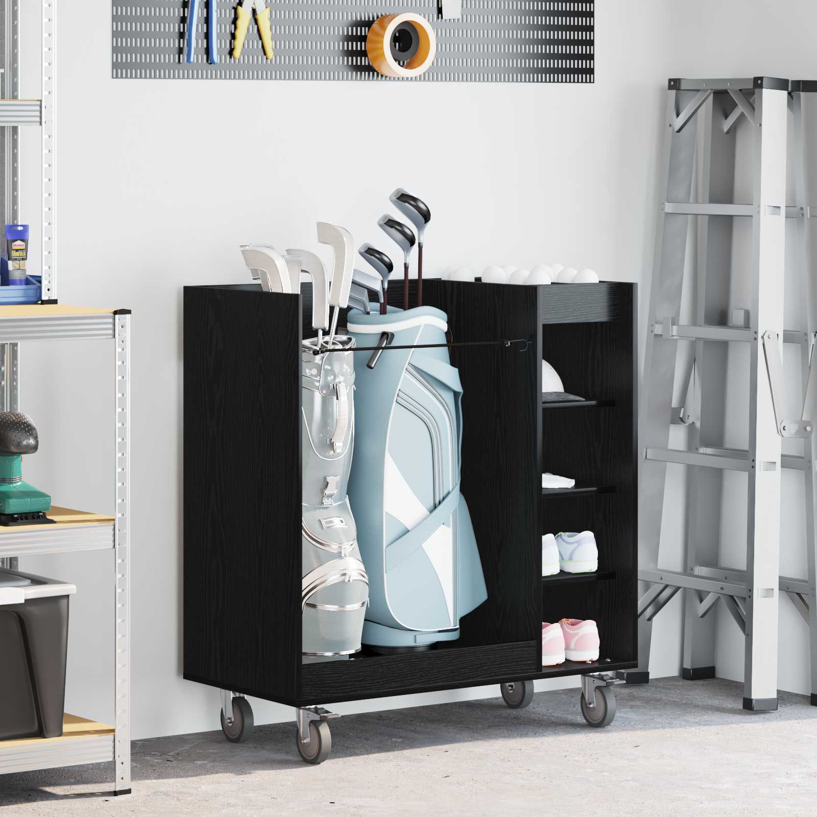 Golf Schrank Mit Rad Uni Weiß 65 x 45 x 98 cm